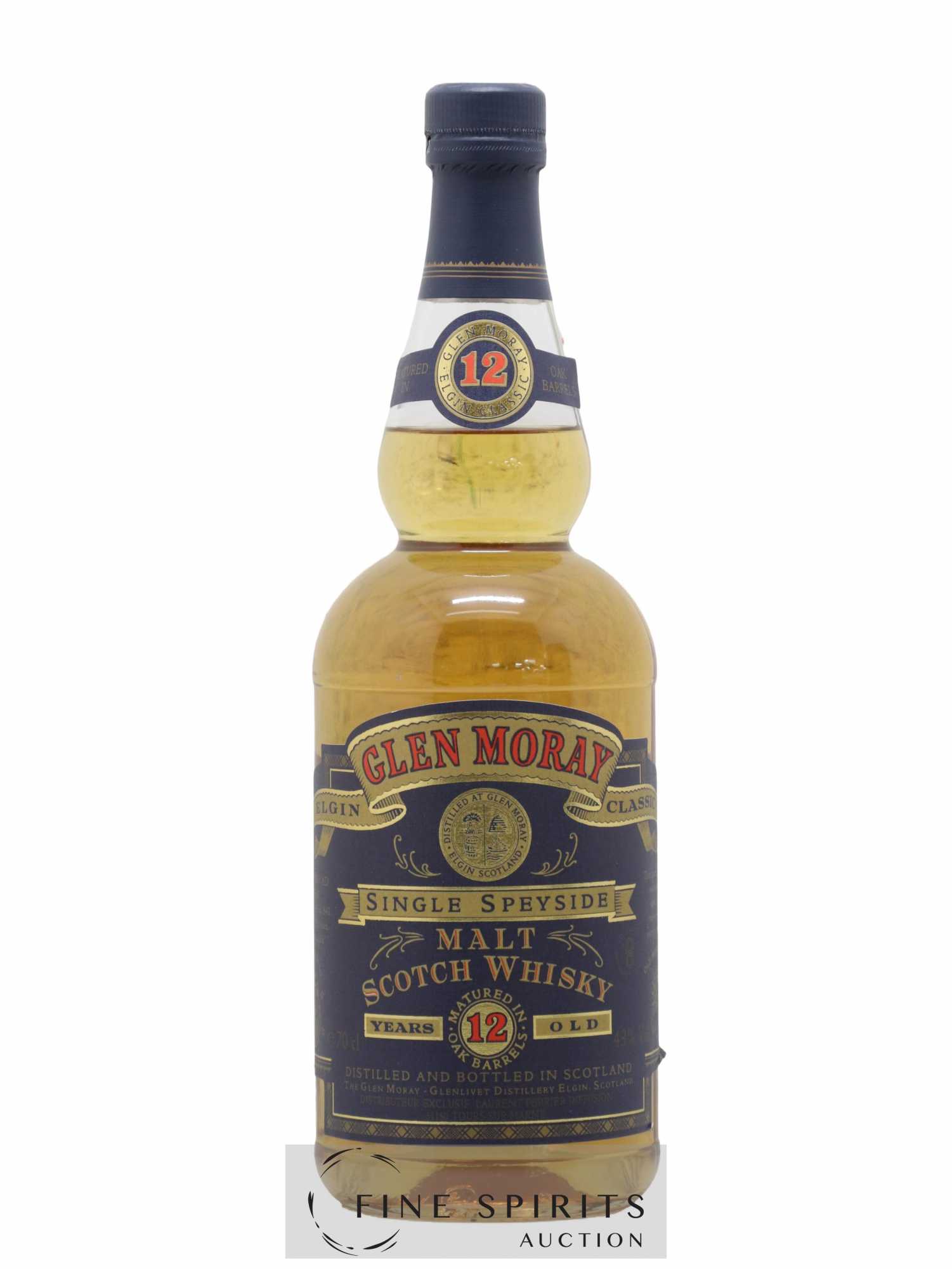 Glen Moray 12 years Of. - Lot de 1 bouteille - 1