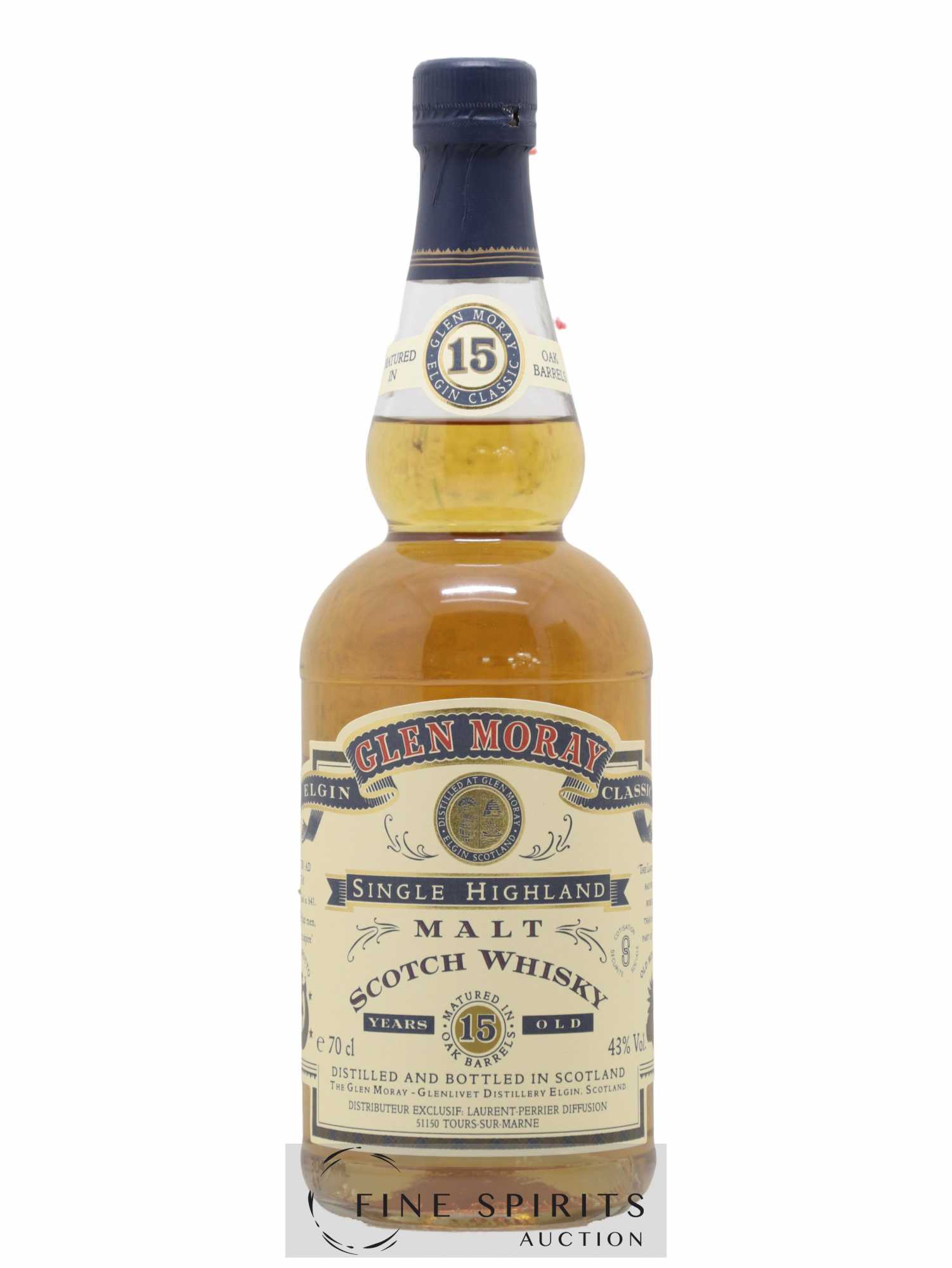 Glen Moray 15 years Of. - Lot de 1 bouteille - 1