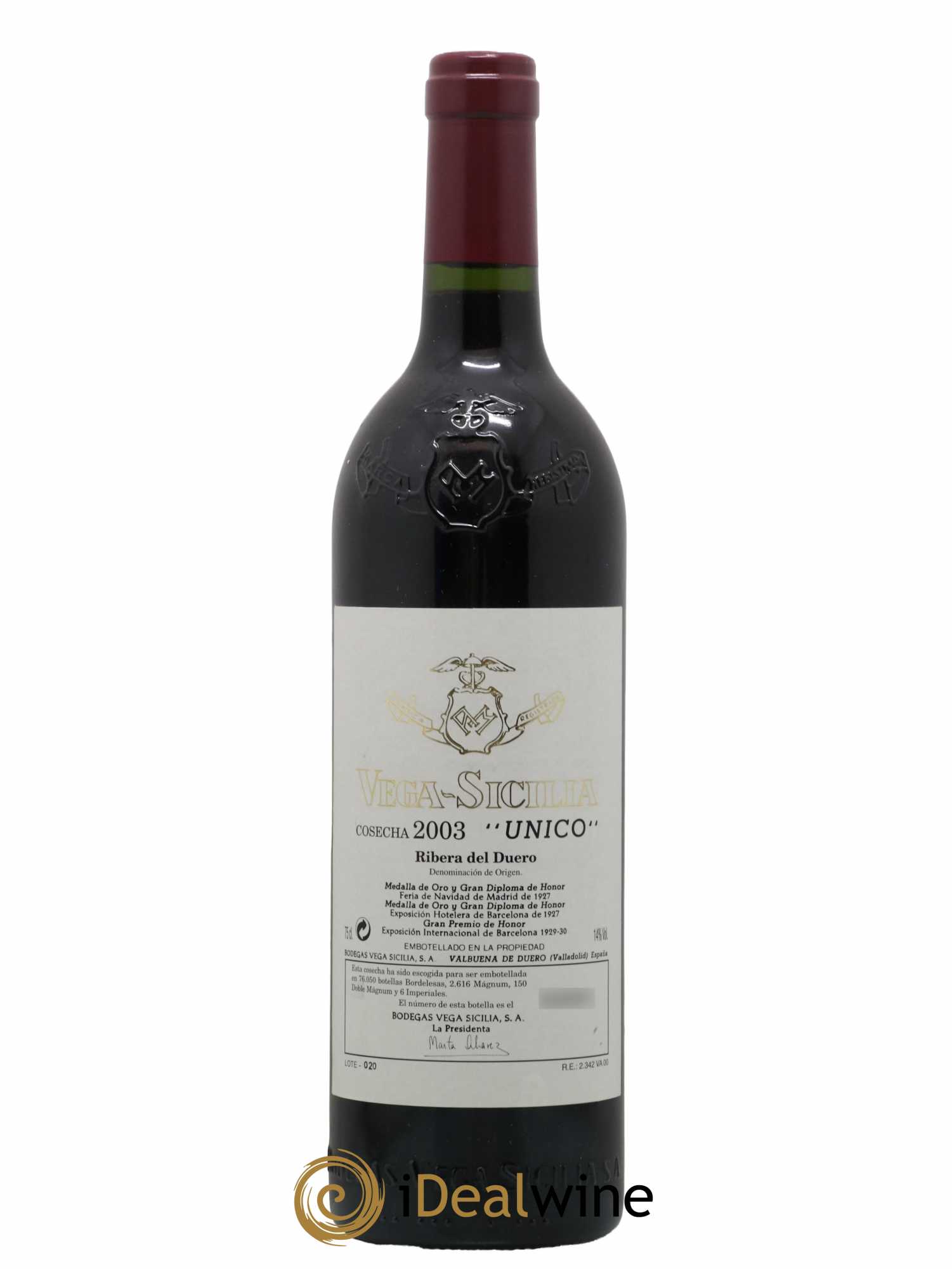 Ribera Del Duero DO Vega Sicilia Unico Famille Alvarez 2003 - Lot of 1 bottle - 0
