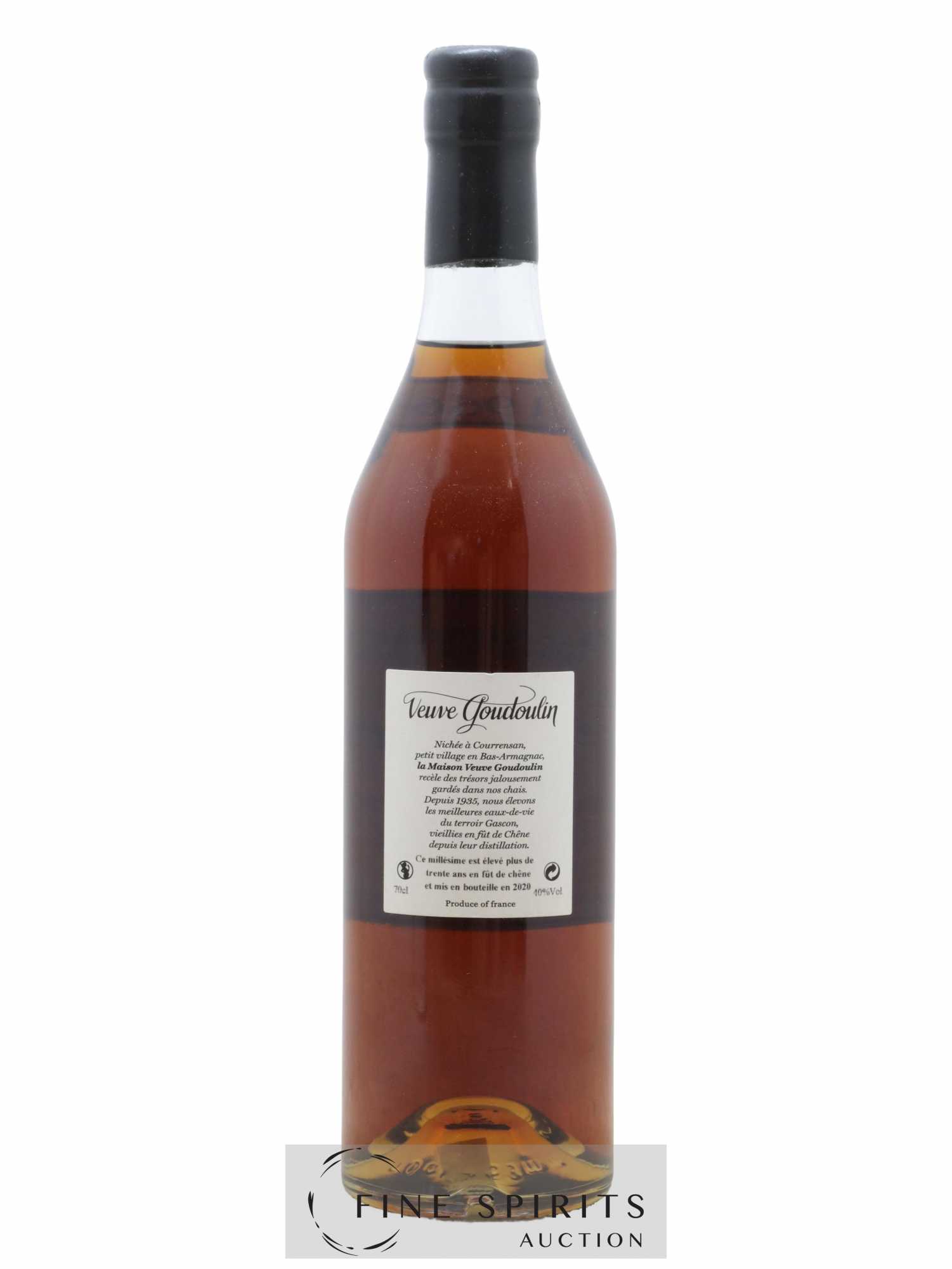 Veuve J. Goudoulin 30 years 1966 Of. bottled 2020 - Lot of 1 bottle - 1