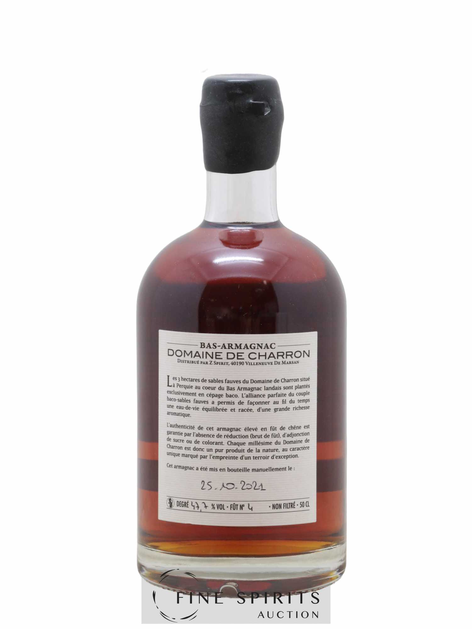 Domaine de Charron 1996 Of. Brut de Fût 100% Baco Fût n°4 - bottled 2021 50cl - Lot de 1 bouteille - 1