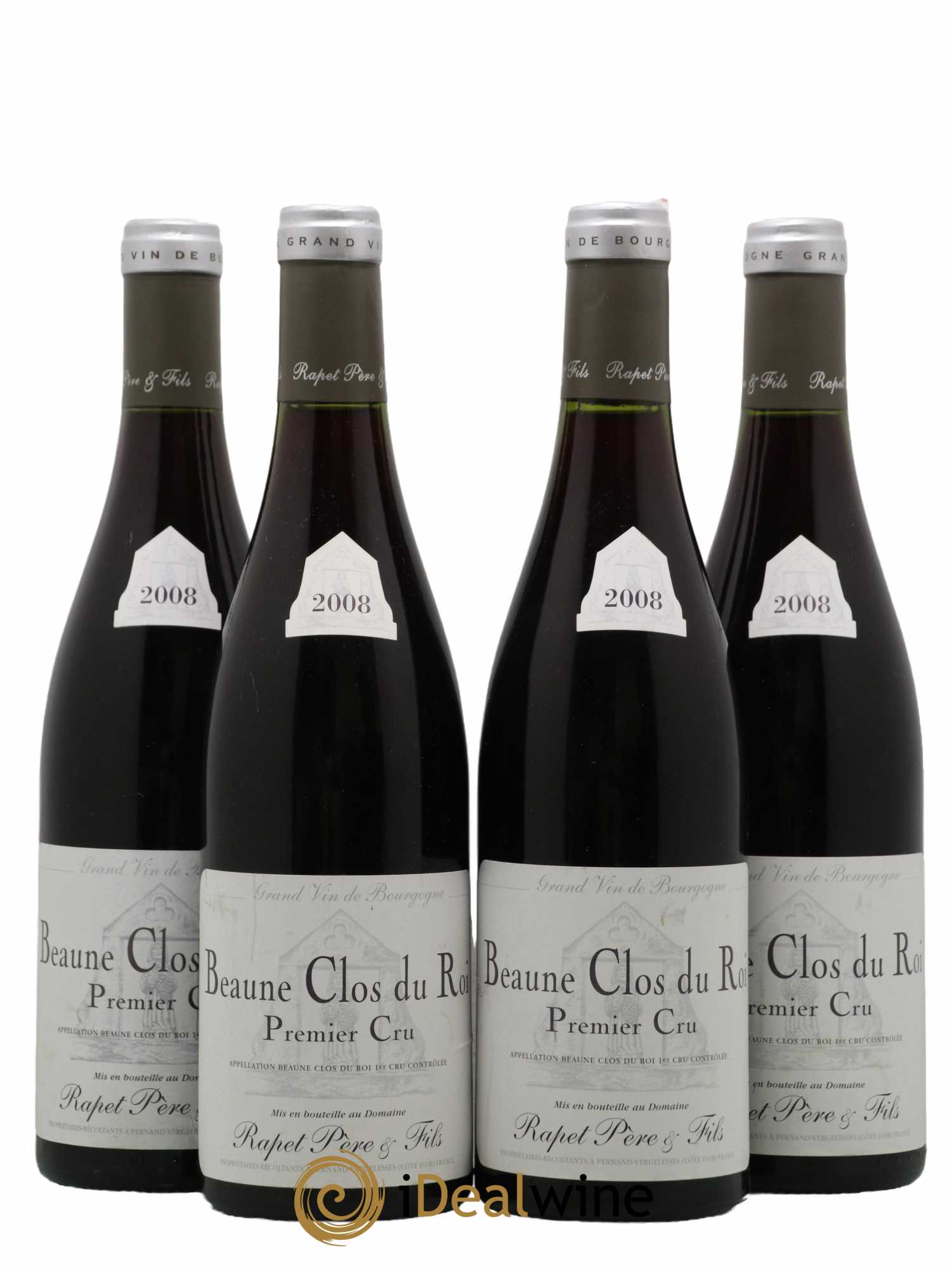 Beaune 1er Cru Clos du Roi Rapet Père & Fils 2008 - Lot of 4 bottles - 0