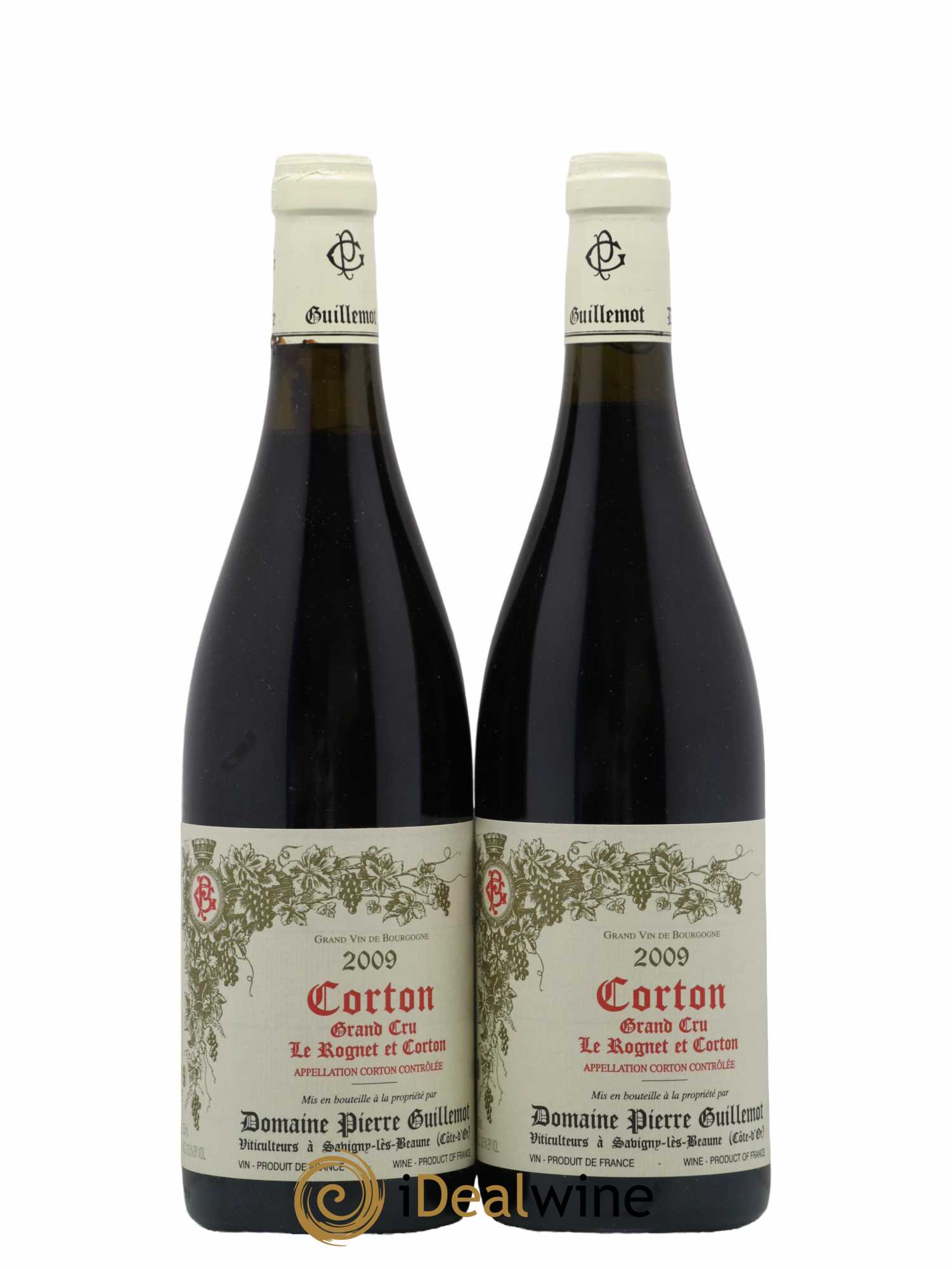 Corton Grand Cru Le Rognet Et Corton Domaine Pierre Guillemot 2009 - Lot de 2 bouteilles - 0