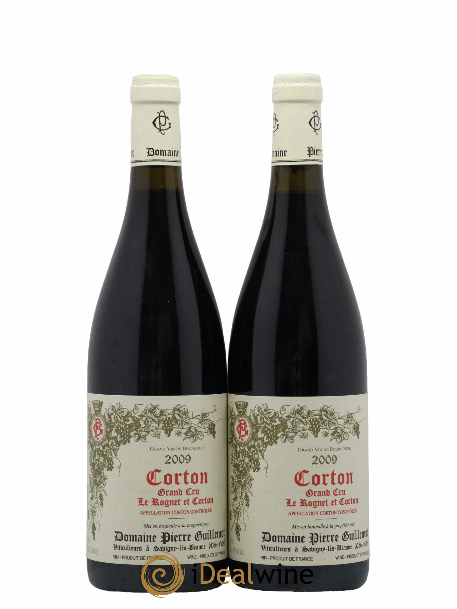 Corton Grand Cru Le Rognet Et Corton Domaine Pierre Guillemot 2009 - Lot de 2 bouteilles - 0
