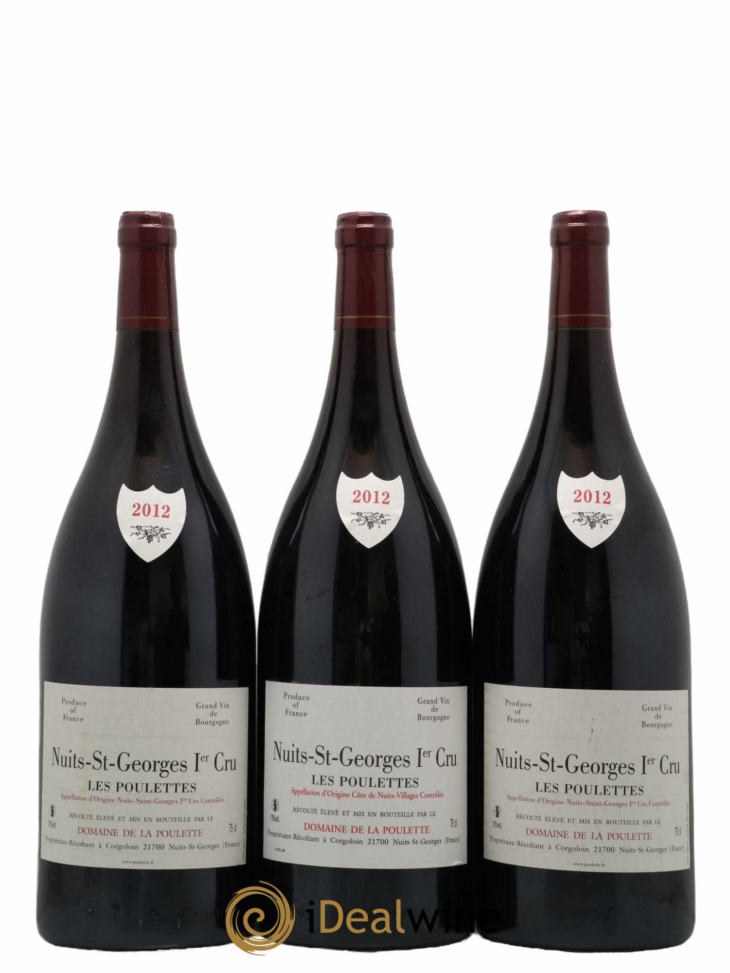 Nuits-Saint-Georges 1er Cru Les Poulettes Domaine de La Poulette 2012 - Lot de 3 magnums - 0