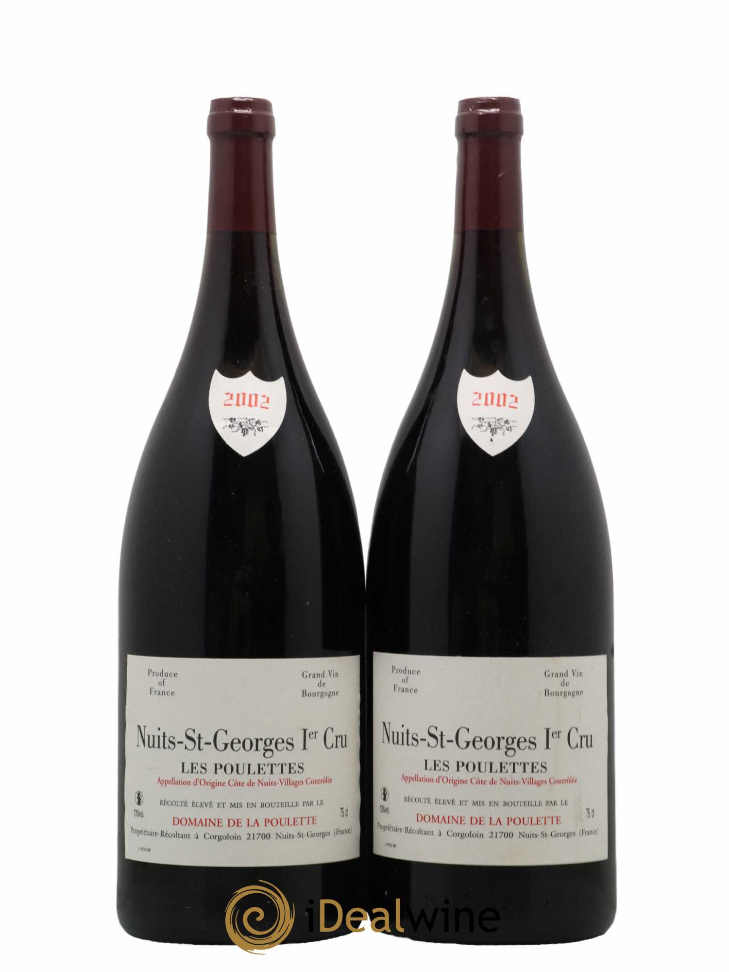 Nuits-Saint-Georges 1er Cru Les Poulettes Domaine de La Poulette 2002 - Lot de 2 magnums - 0