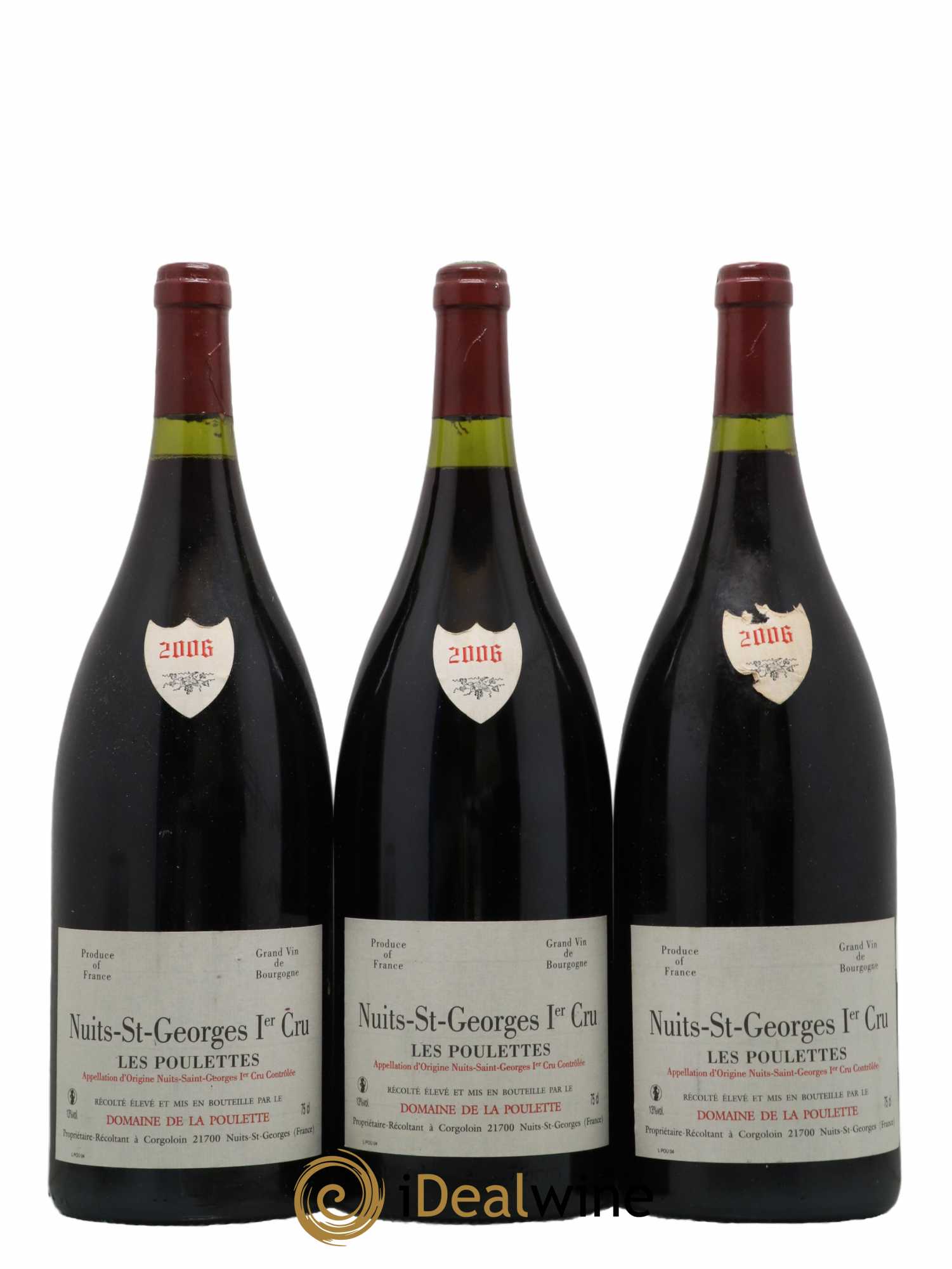 Nuits-Saint-Georges 1er Cru Les Poulettes Domaine de La Poulette 2006 - Lot of 3 magnums - 0