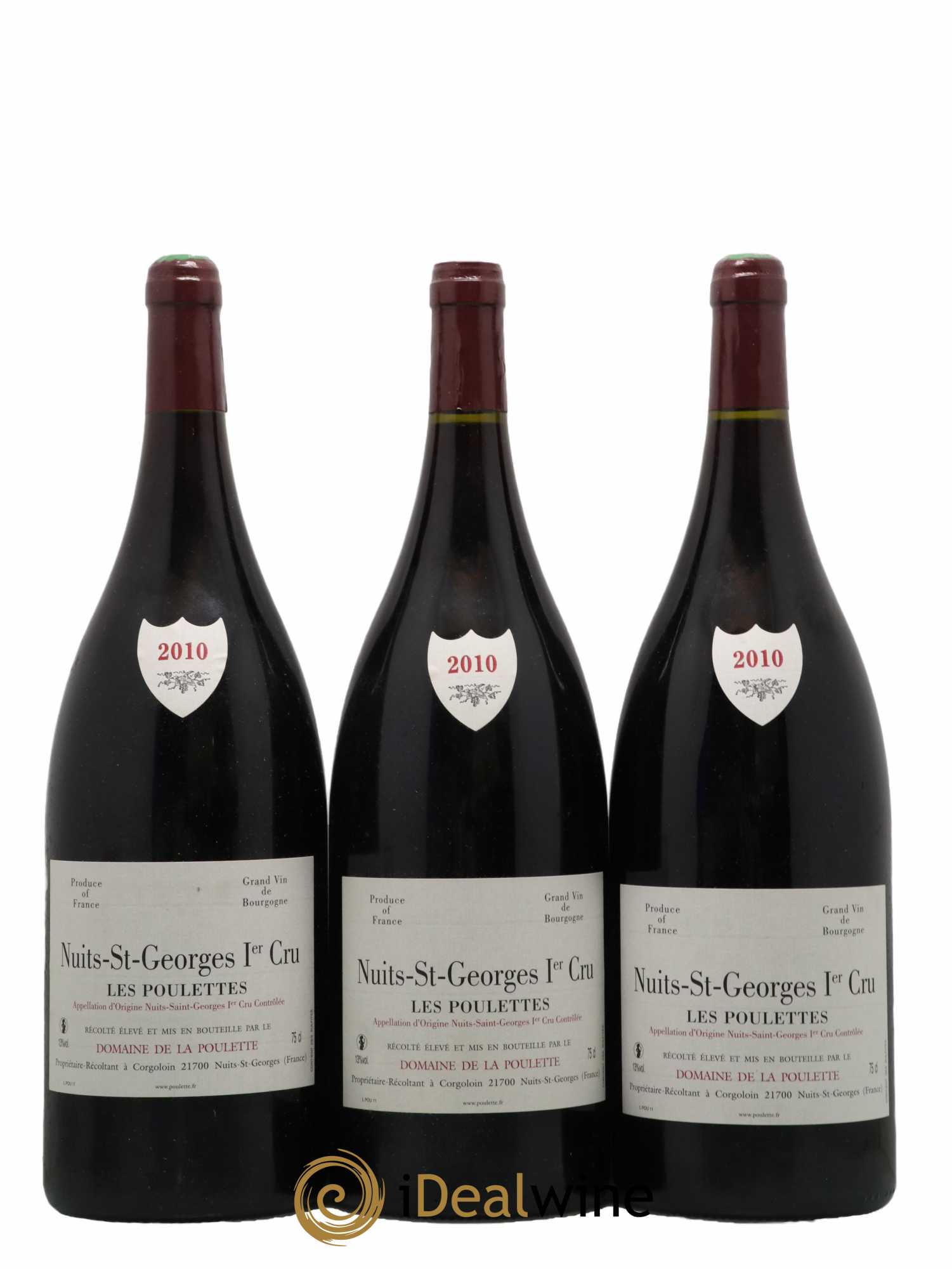Nuits-Saint-Georges 1er Cru Les Poulettes Domaine de La Poulette 2010 - Lot de 3 magnums - 0