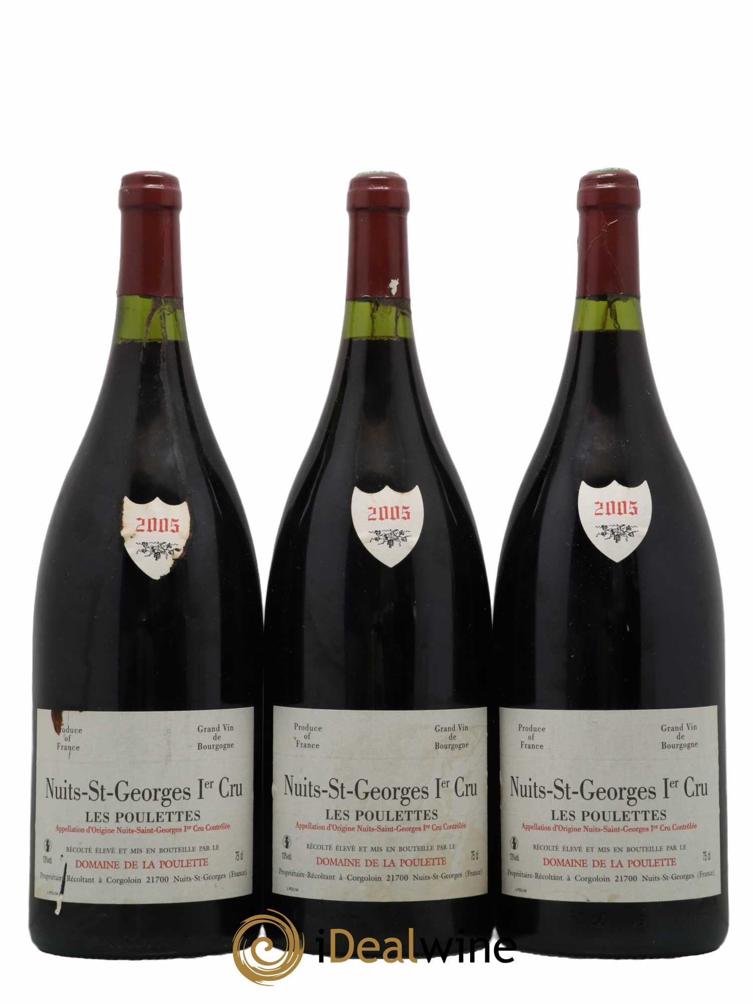 Nuits-Saint-Georges 1er Cru Les Poulettes Domaine de La Poulette 2005 - Lot de 3 magnums - 0