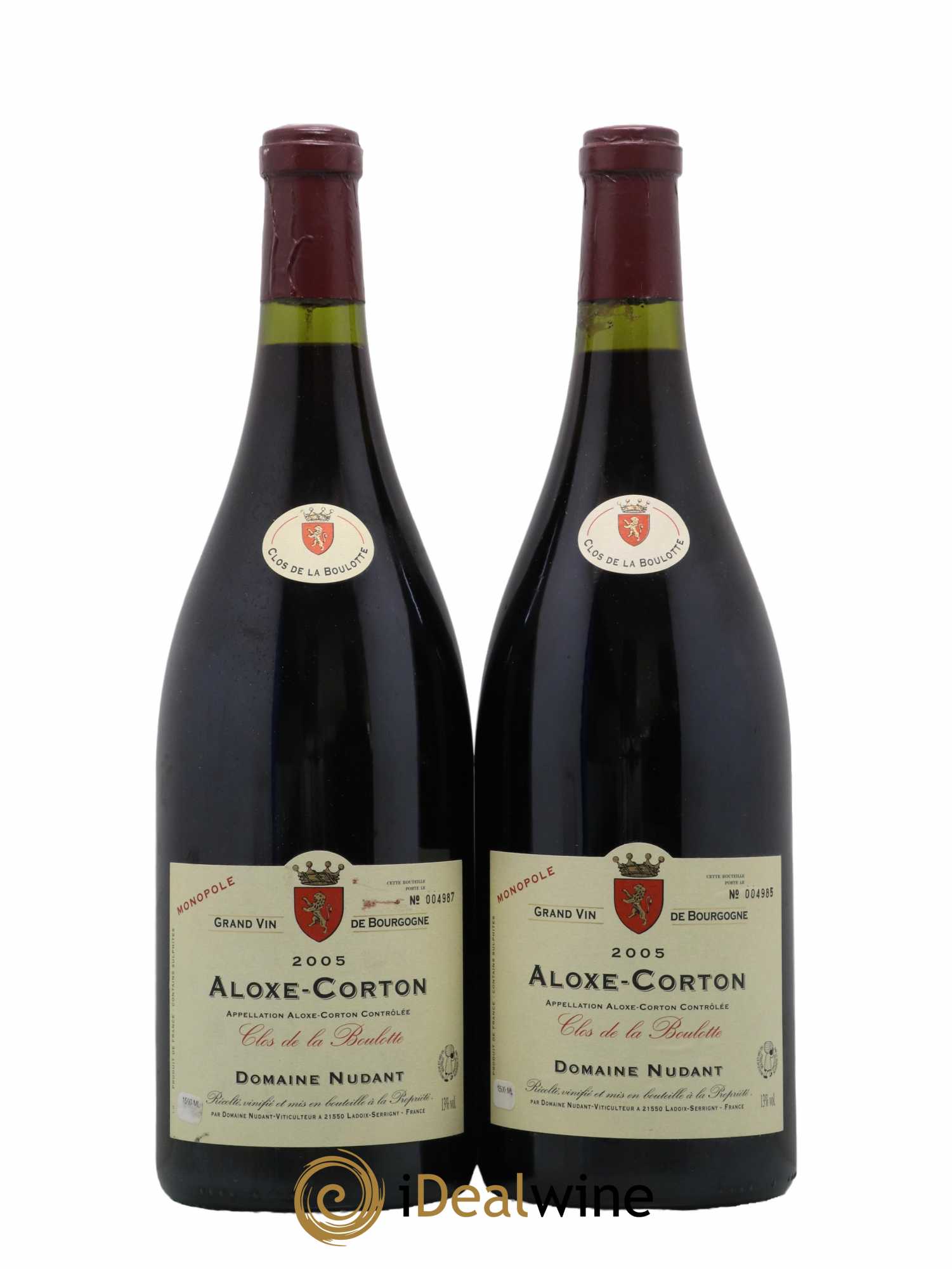 Aloxe-Corton Clos de la Boulotte Domaine Nudant 2005 - Lot de 2 magnums - 0