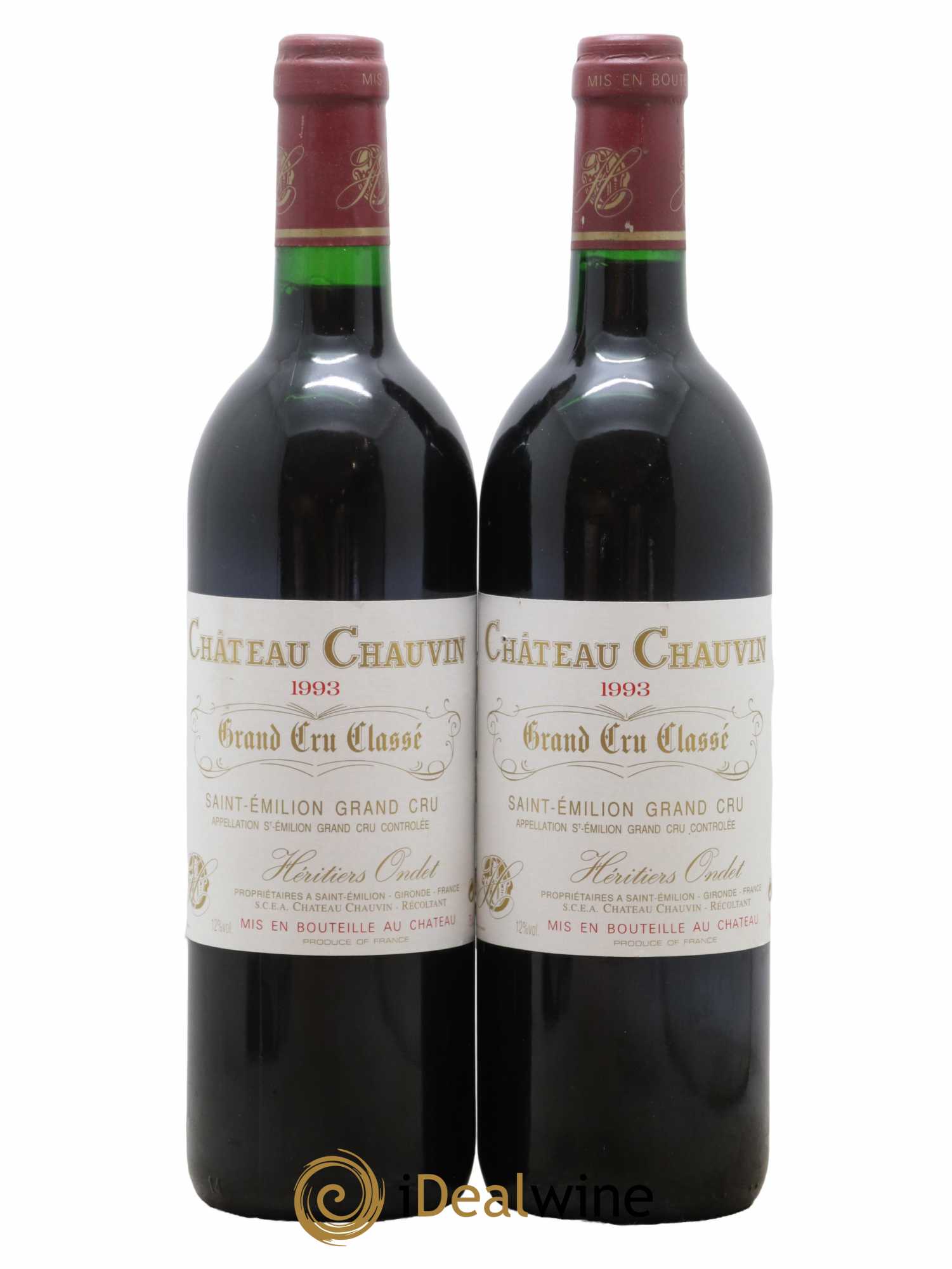 Château Chauvin Grand Cru Classé 1993 - Lot of 2 bottles - 0