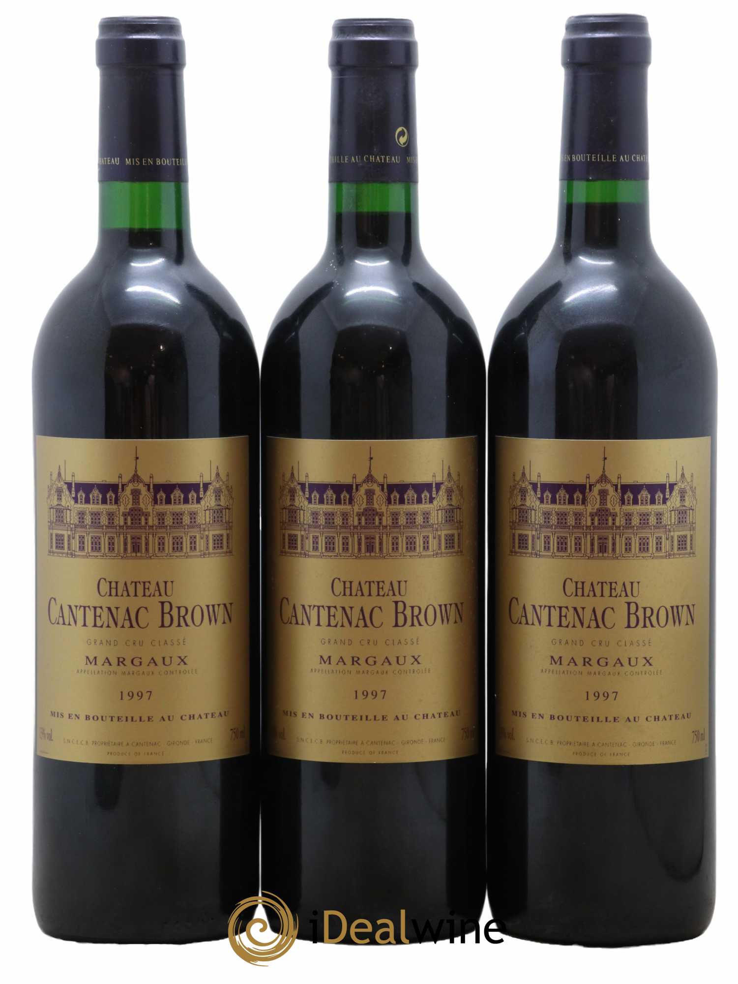 Château Cantenac Brown 3ème Grand Cru Classé 1997 - Lot de 3 bouteilles - 0