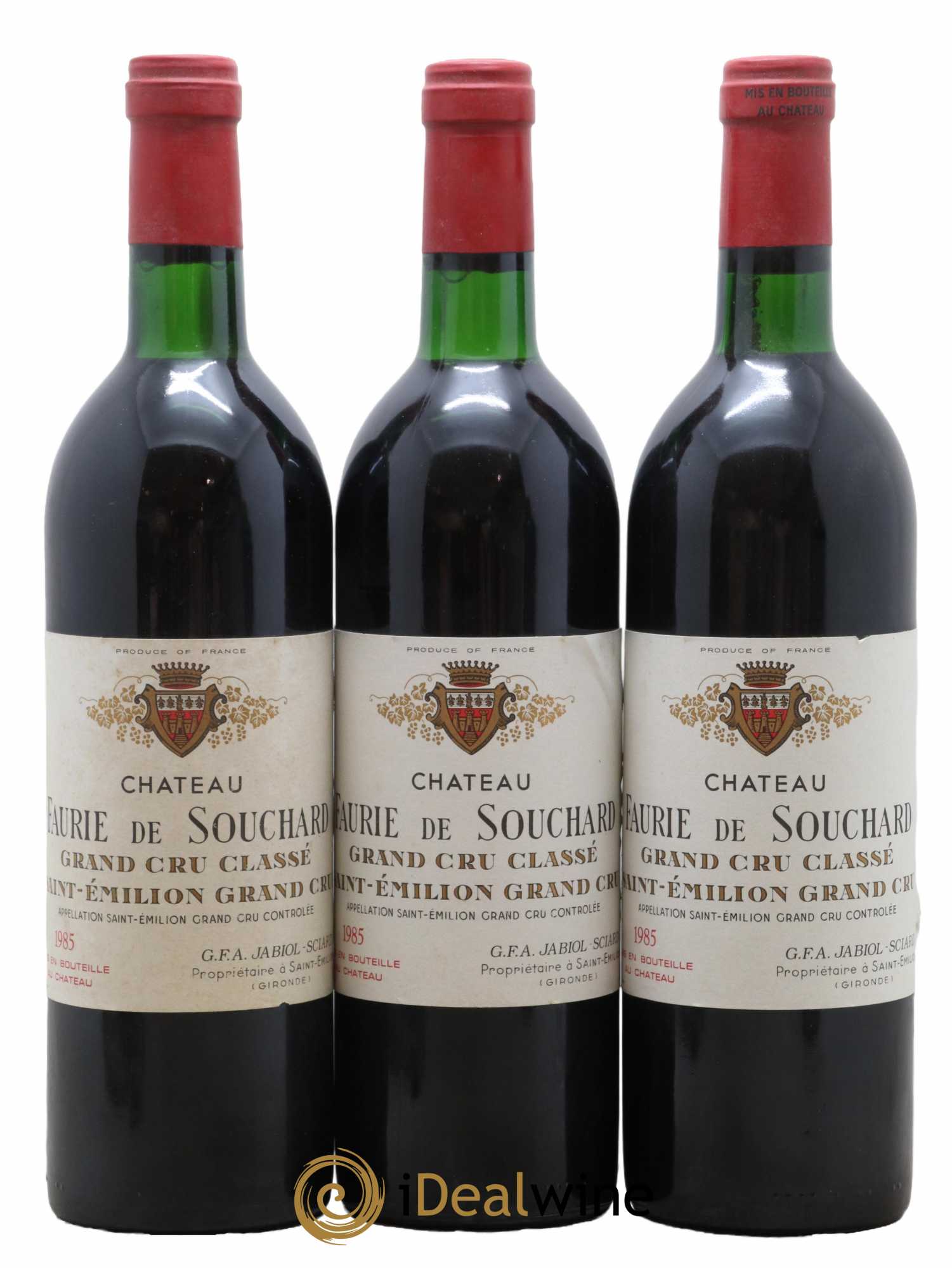 Château Faurie de Souchard Grand Cru Classé 1985 - Lot de 3 bouteilles - 0