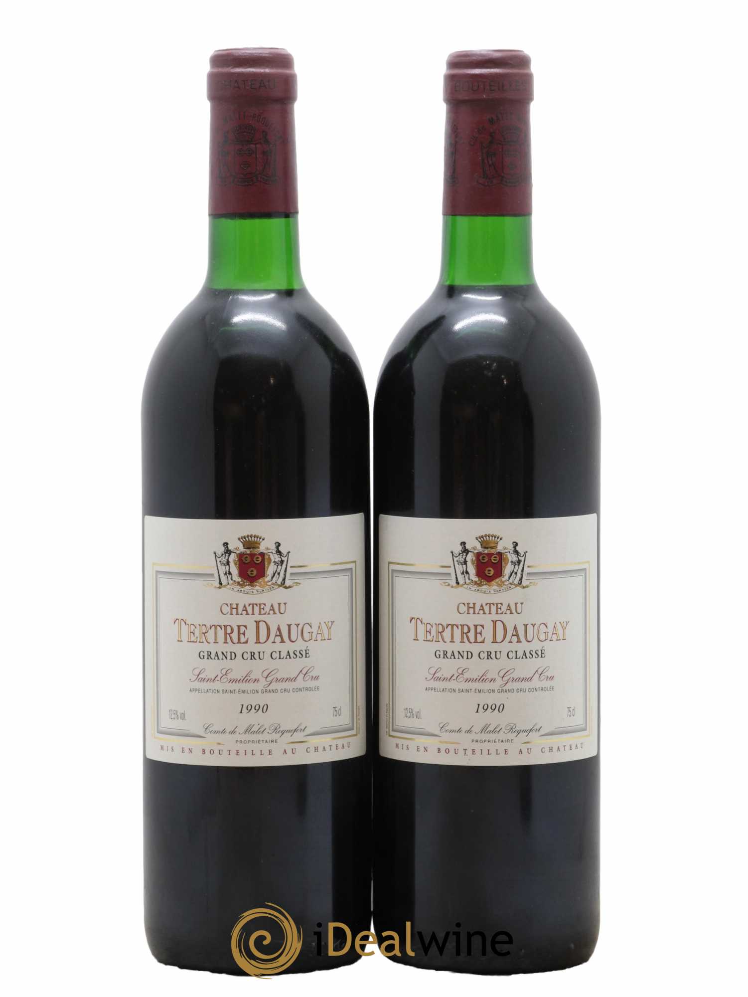 Château Tertre Daugay Grand Cru Classé 1990 - Lot de 2 bouteilles - 0