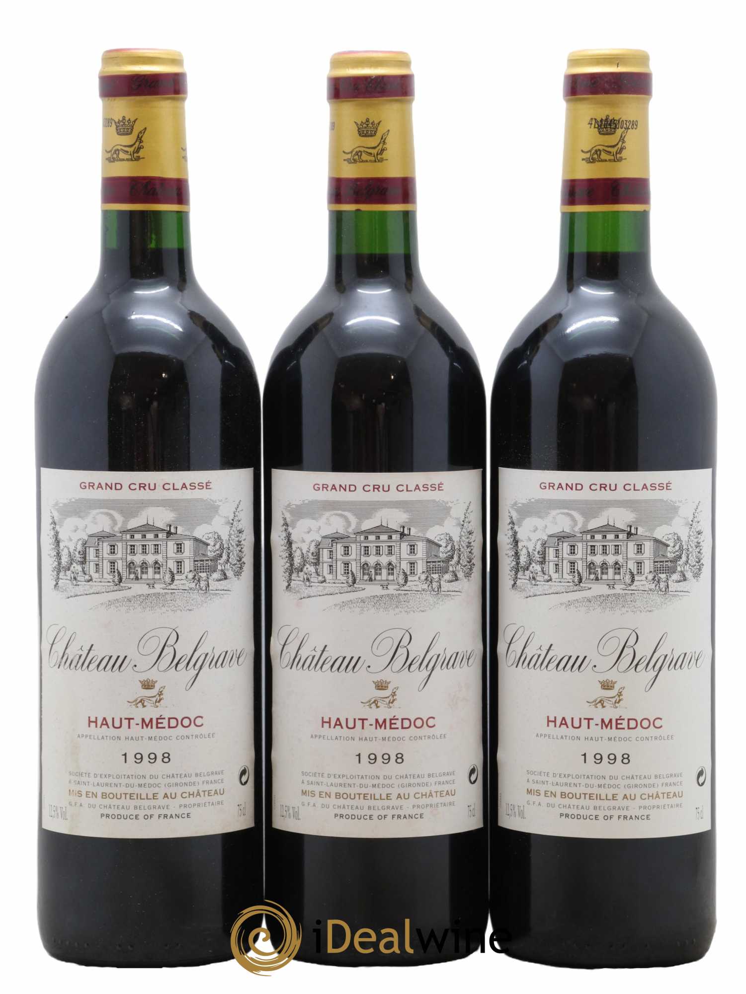 Château Belgrave 5ème Grand Cru Classé 1998 - Lot de 12 bouteilles - 2