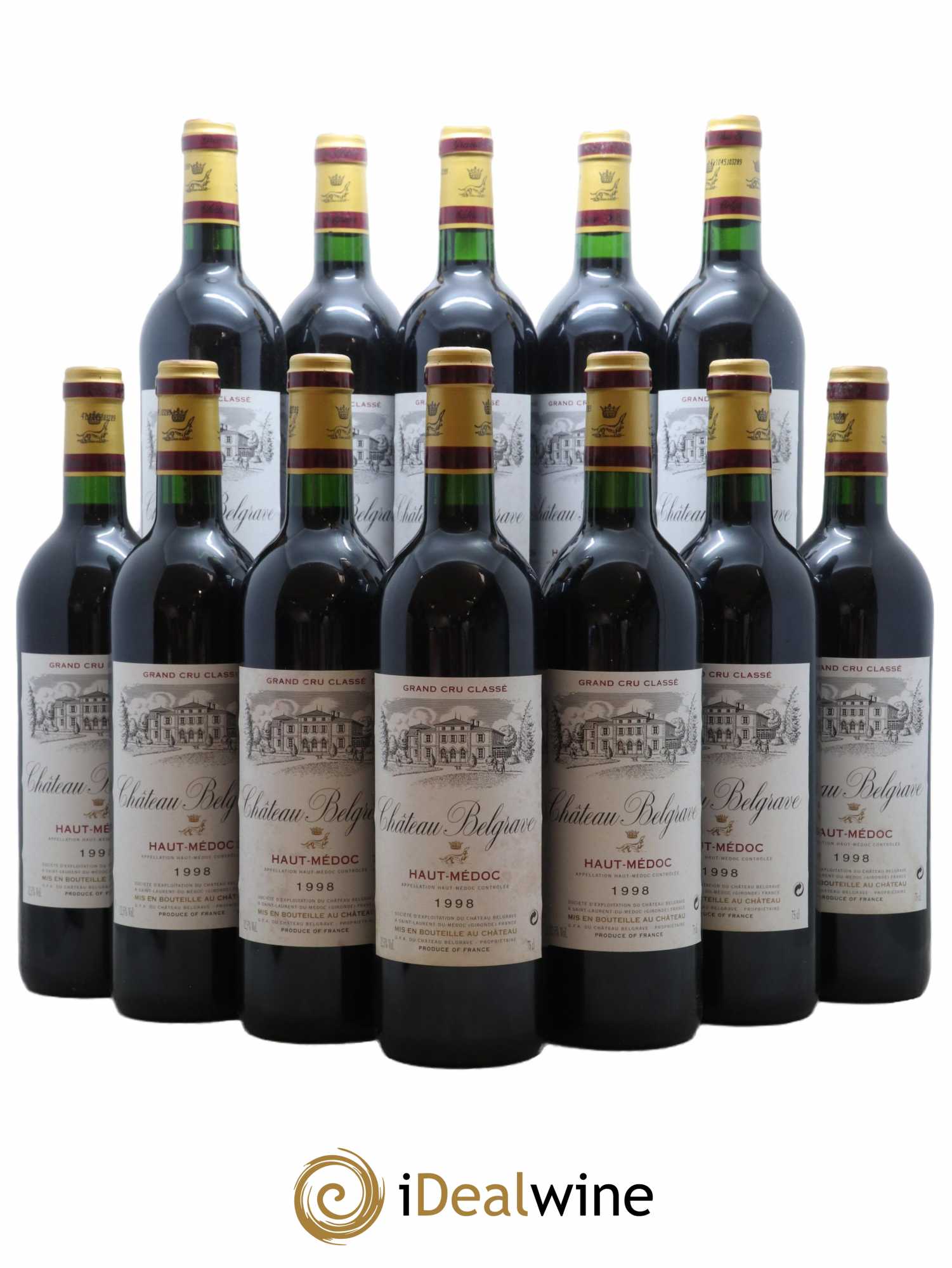 Château Belgrave 5ème Grand Cru Classé 1998 - Lot de 12 bouteilles - 0