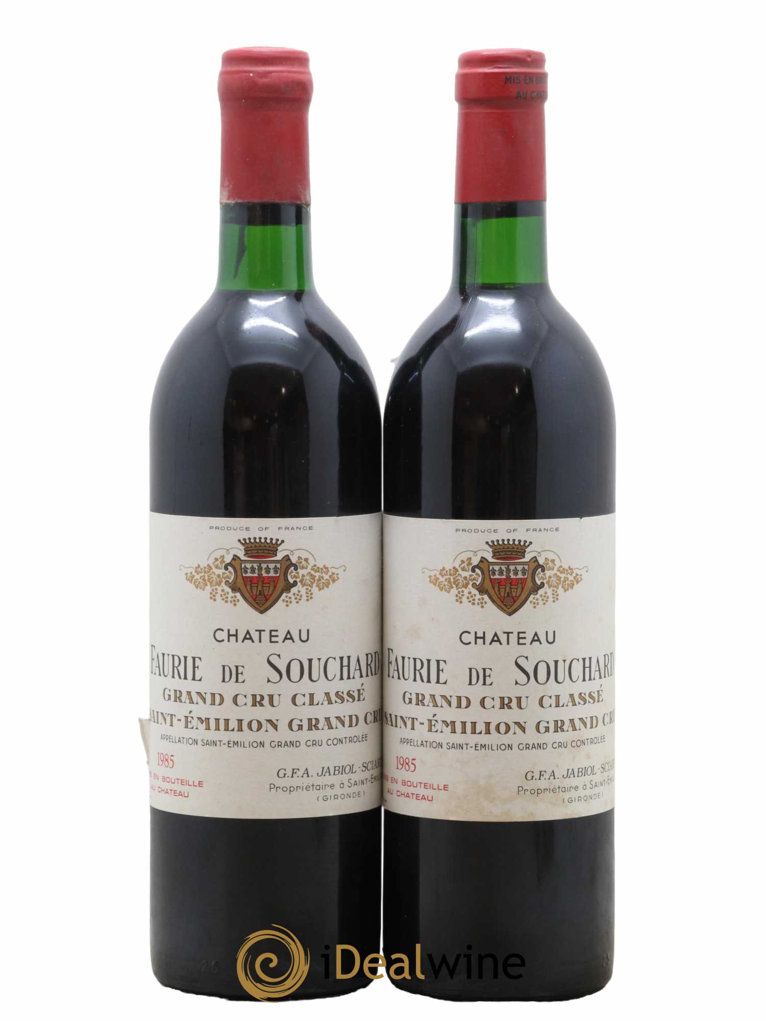 Château Faurie de Souchard Grand Cru Classé 1985 - Lot de 2 bouteilles - 0