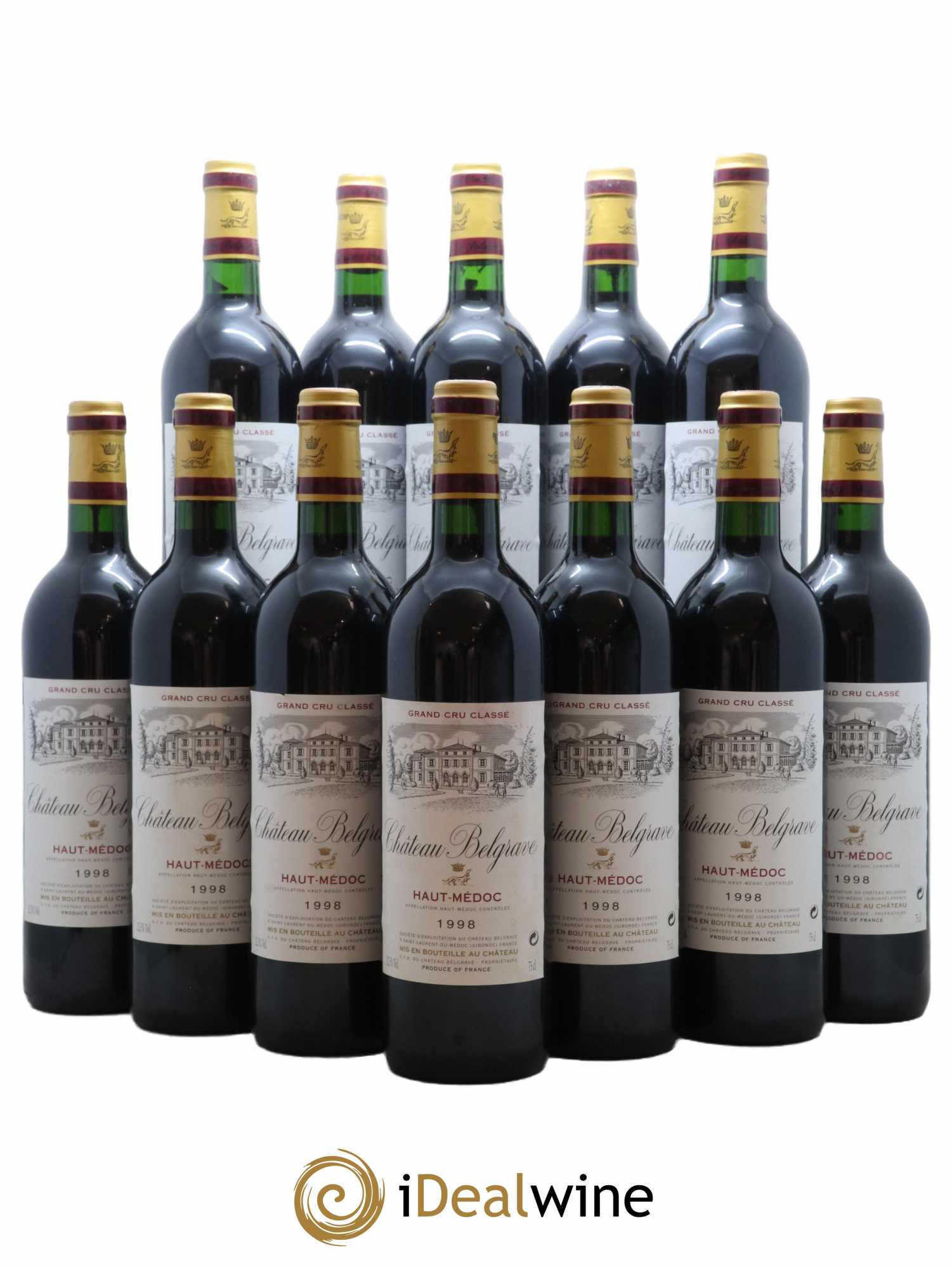 Château Belgrave 5ème Grand Cru Classé 1998 - Lot de 12 bouteilles - 0