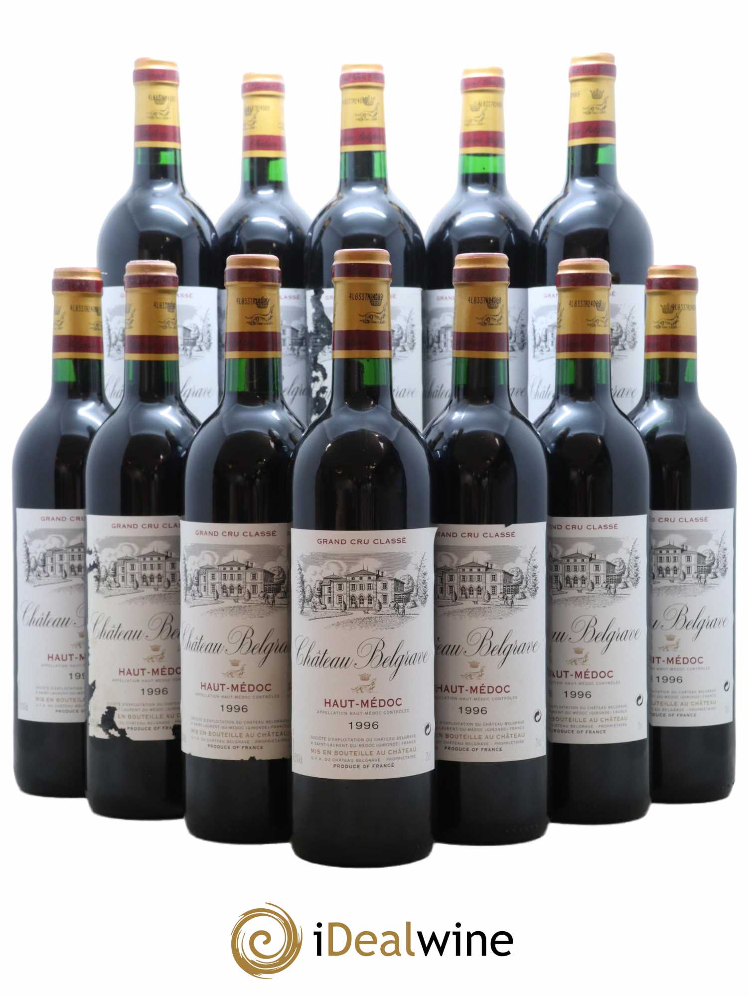 Château Belgrave 5ème Grand Cru Classé 1996 - Lot de 12 bouteilles - 0