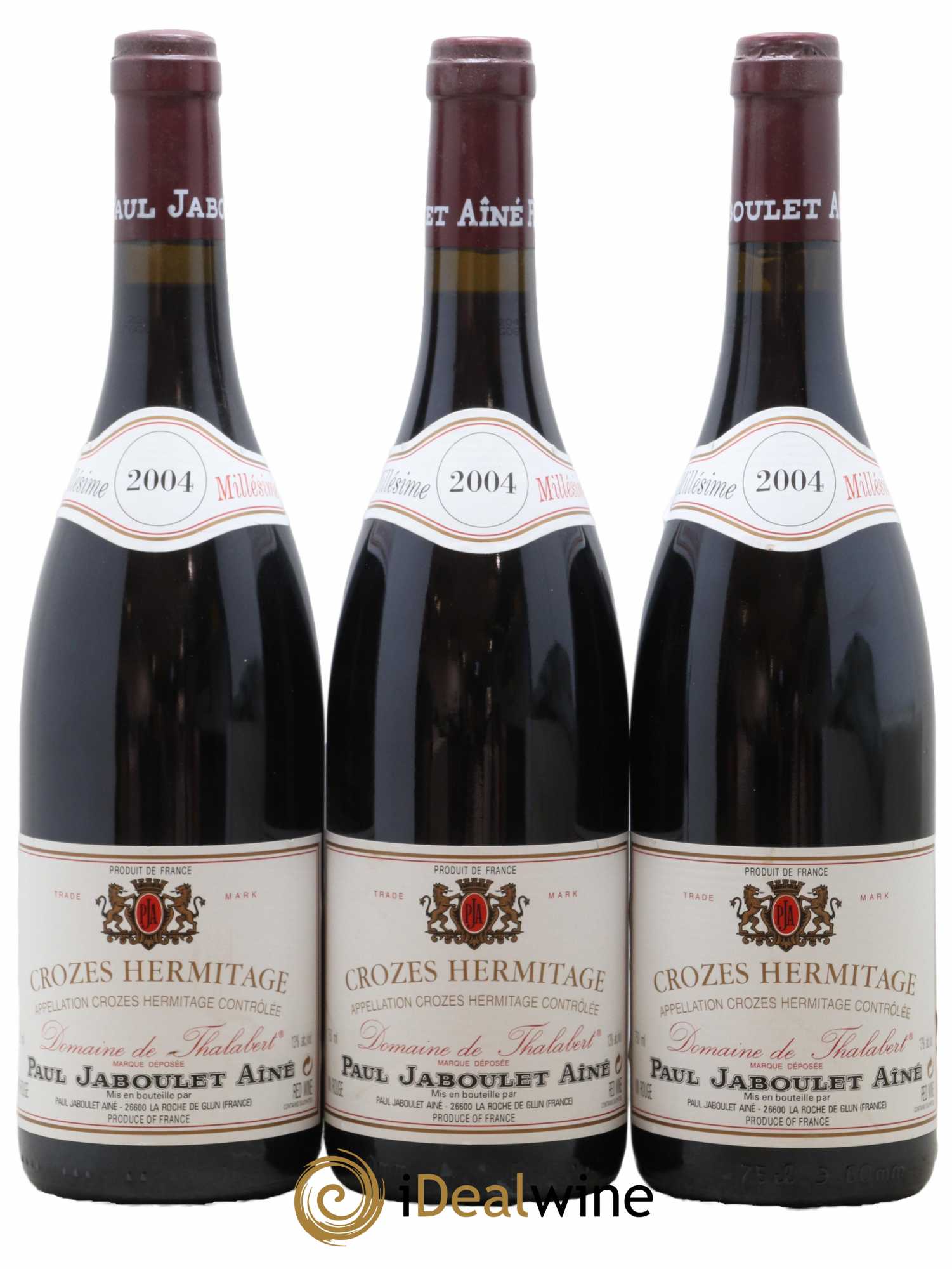 Crozes-Hermitage Domaine de Thalabert Paul Jaboulet Ainé 2004 - Lot de 3 bouteilles - 0