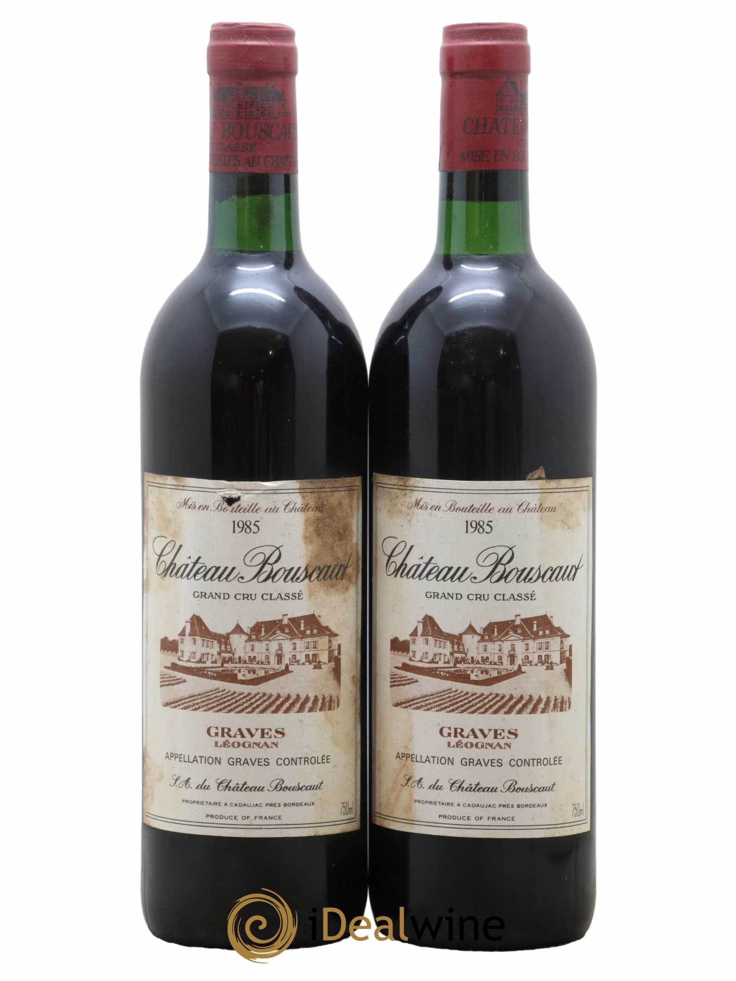 Château Bouscaut Cru Classé de Graves 1985 - Lot de 2 bouteilles - 0