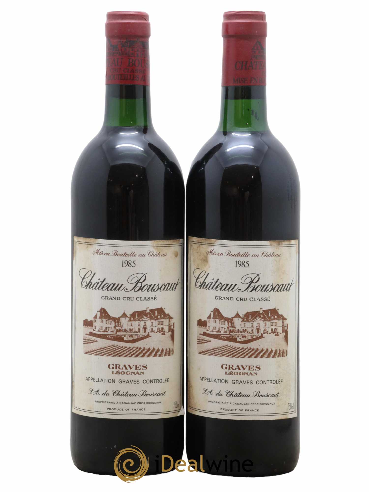 Château Bouscaut Cru Classé de Graves 1985 - Lot de 2 bouteilles - 0