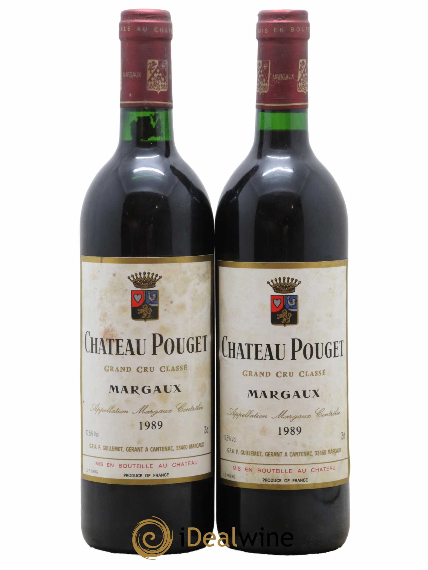 Château Pouget 4ème Grand Cru Classé 1989 - Lot de 2 bouteilles - 0
