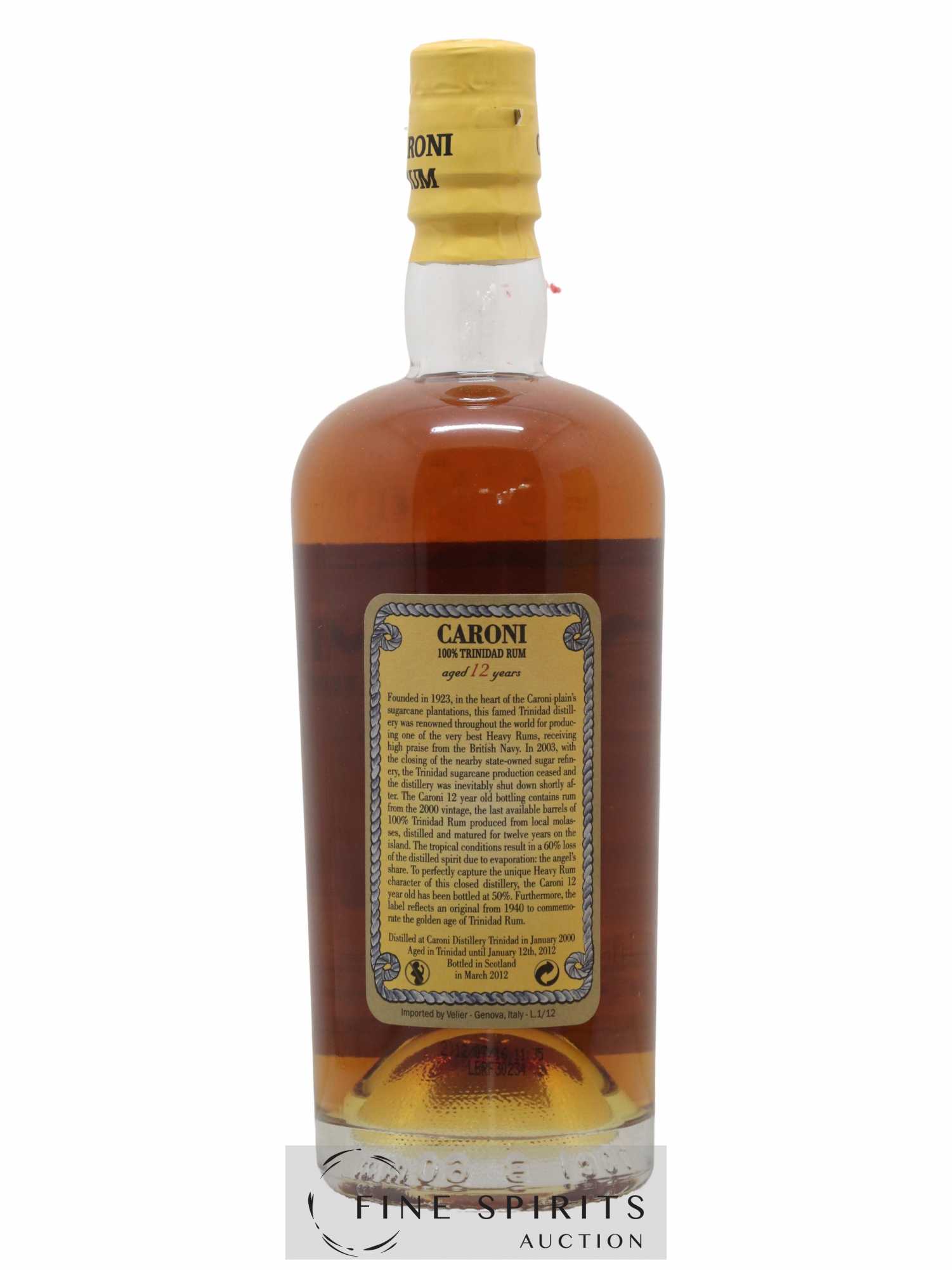Caroni 12 years 2000 Velier 100° Proof bottled 2012 Extra Strong - Lot of 1 bottle - 2
