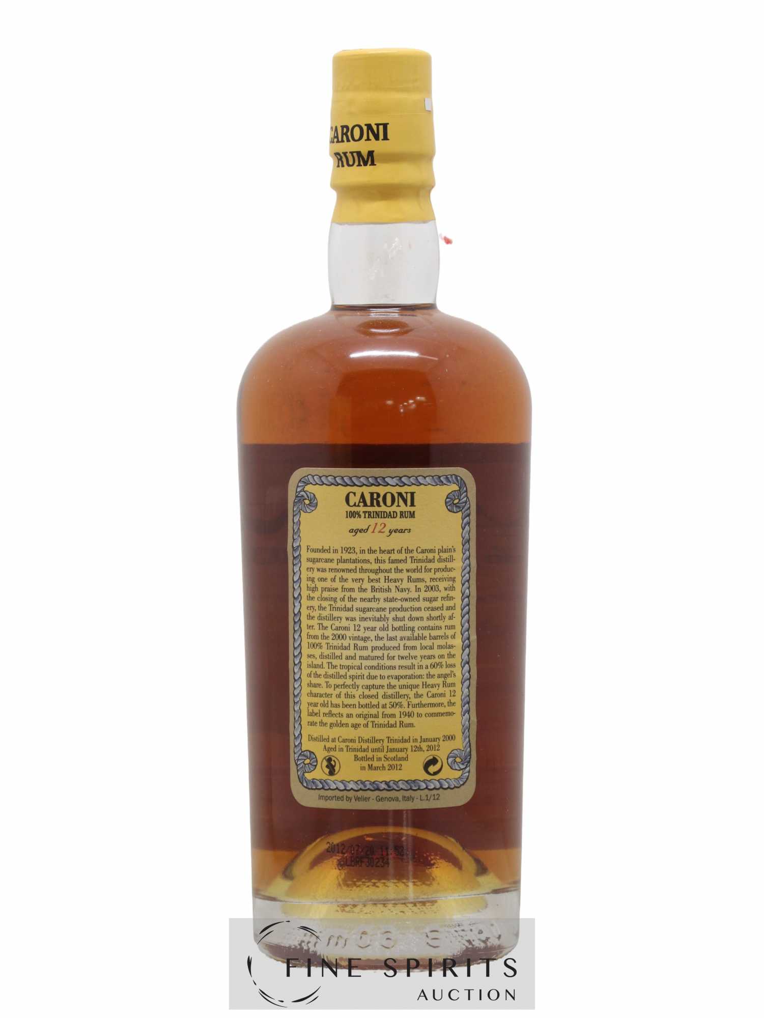 Caroni 12 years 2000 Velier 100° Proof bottled 2012 Extra Strong - Lot de 1 bouteille - 2