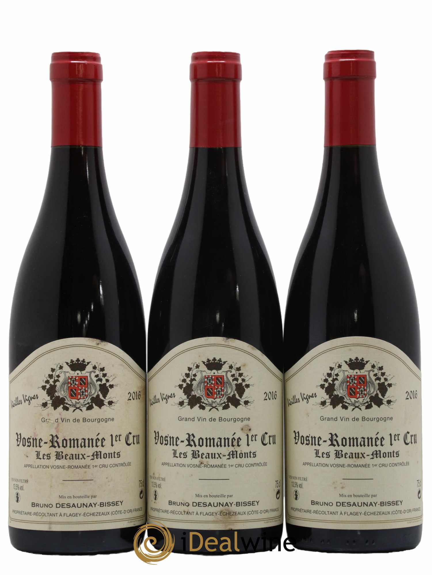 Vosne-Romanée 1er Cru Les Beaux Monts Vieilles Vignes Bruno Desauney-Bissey 2016 - Lot de 3 bouteilles - 0