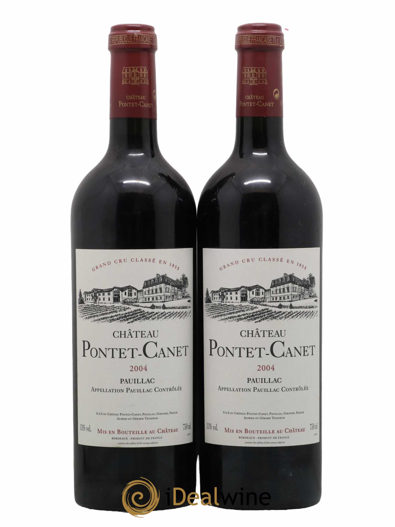 Château Pontet Canet 5ème Grand Cru Classé 2004 - Lot de 2 bouteilles - 0