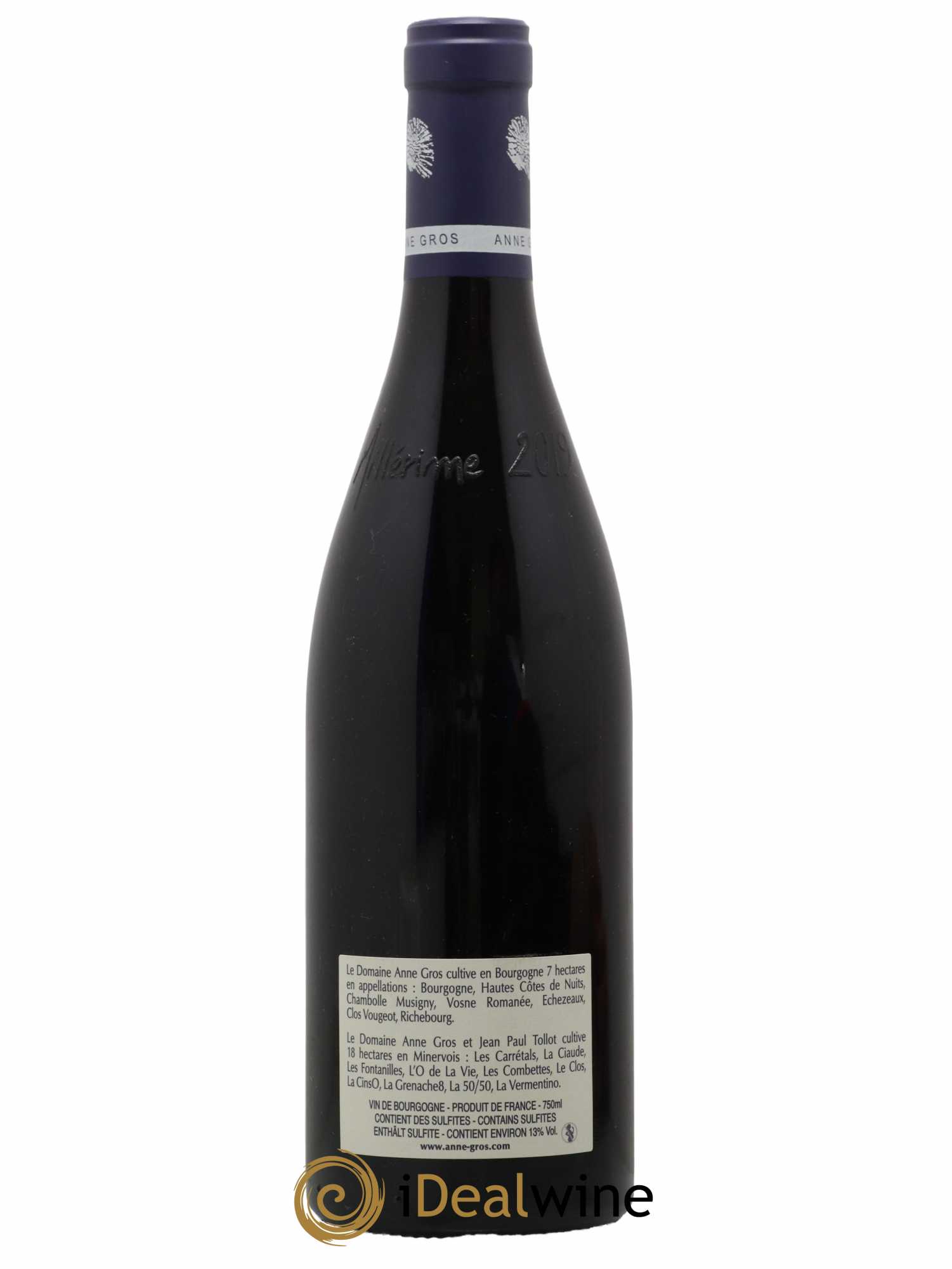 Clos de Vougeot Grand Cru Le Grand Maupertui Anne Gros 2019 - Lot de 1 bouteille - 1