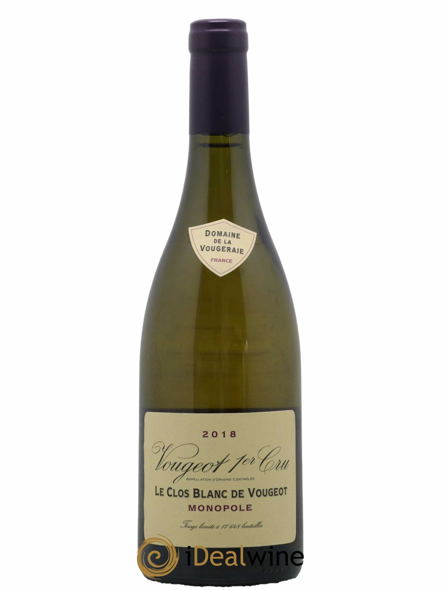 Vougeot 1er Cru Le Clos Blanc de Vougeot La Vougeraie 2018 - Lot de 1 bouteille - 0