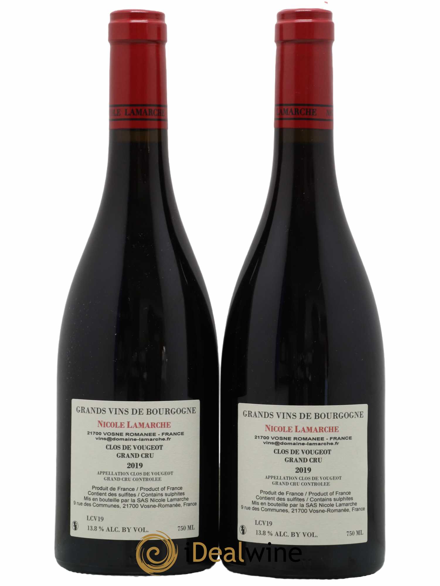 Clos de Vougeot Grand Cru Lamarche (Domaine) 2019 - Lot de 2 bouteilles - 1
