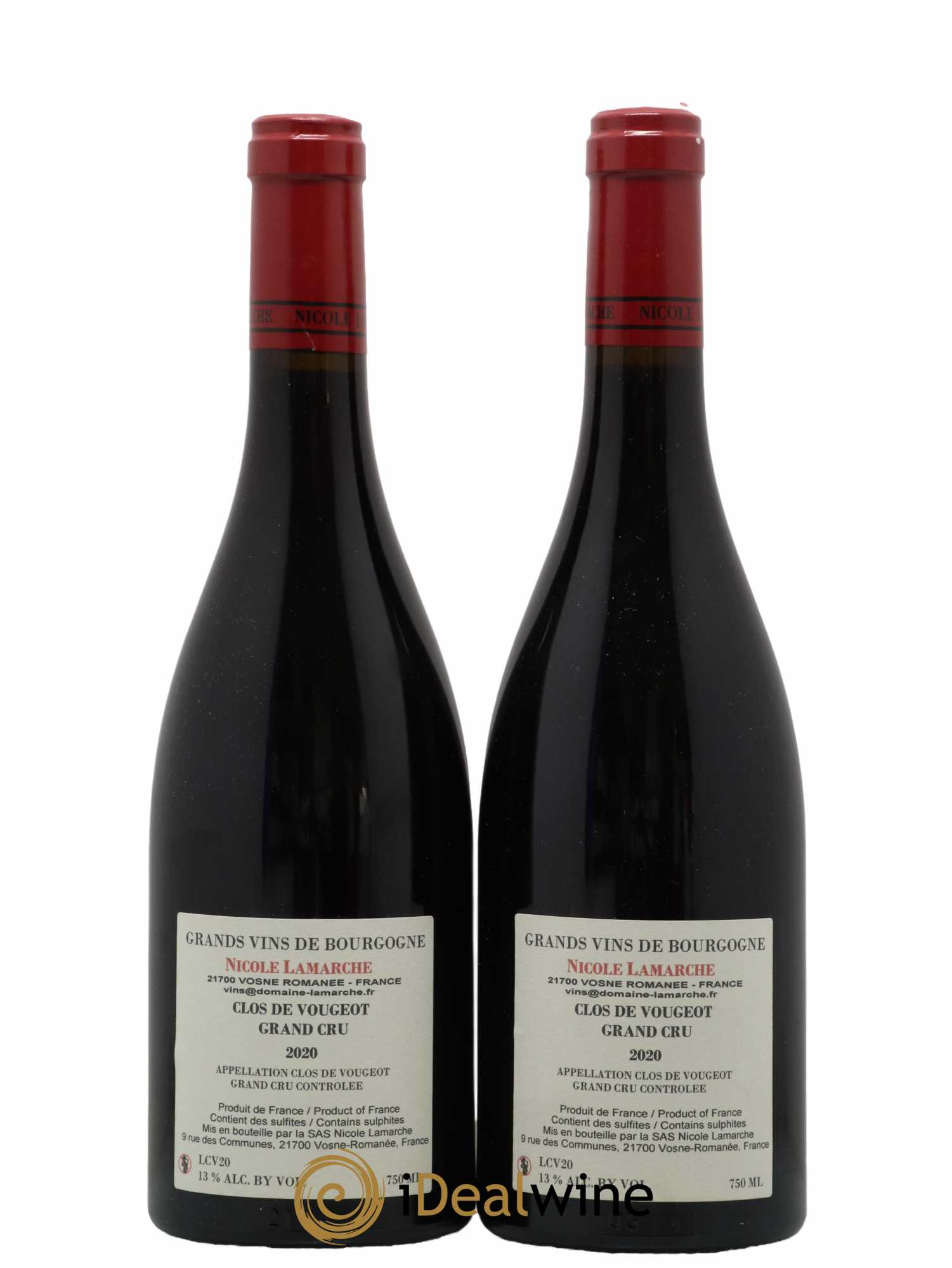 Clos de Vougeot Grand Cru Lamarche (Domaine) 2020 - Lot de 2 bouteilles - 1