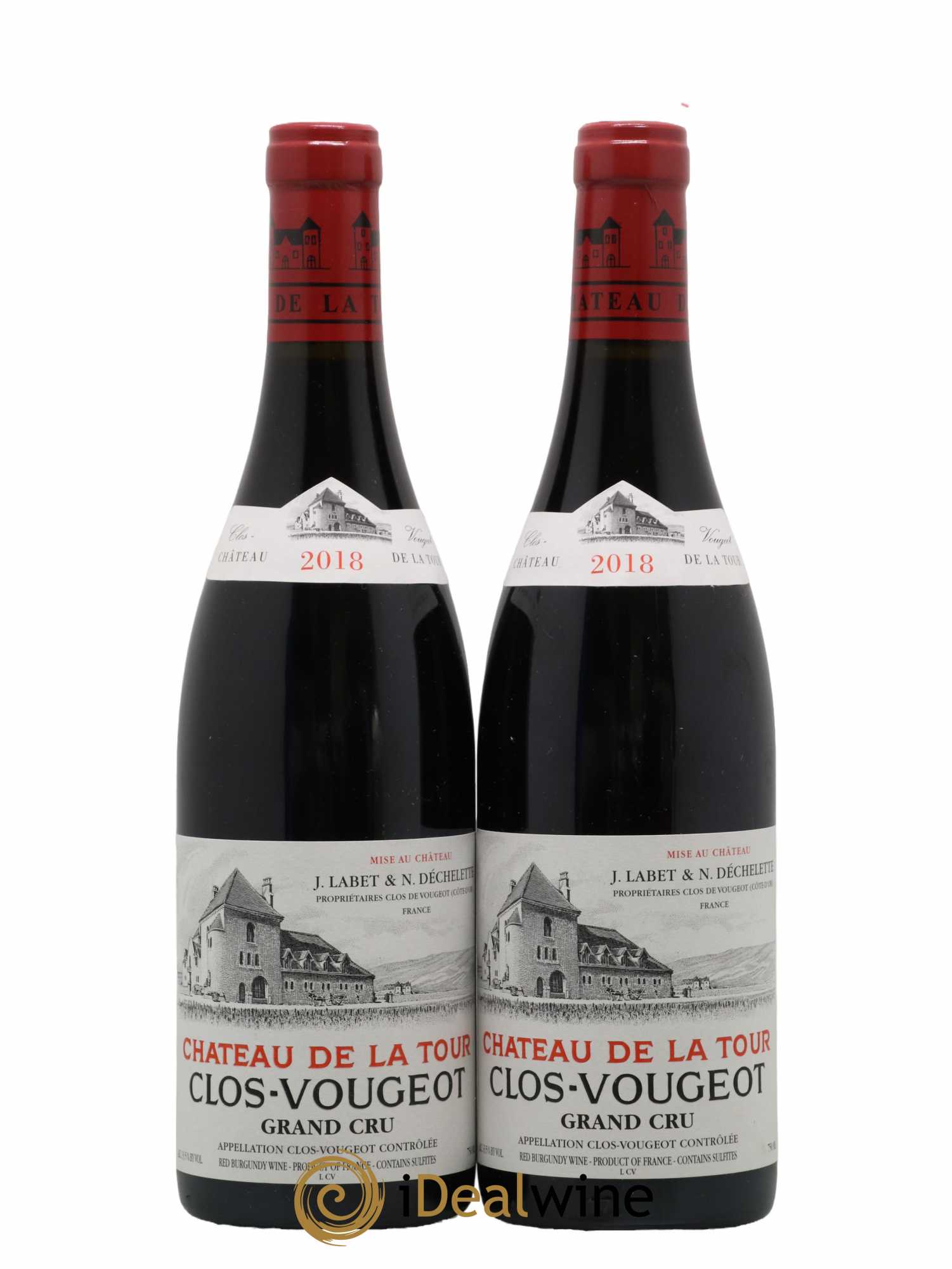Clos de Vougeot Grand Cru Château de La Tour 2018 - Lot de 2 bouteilles - 0