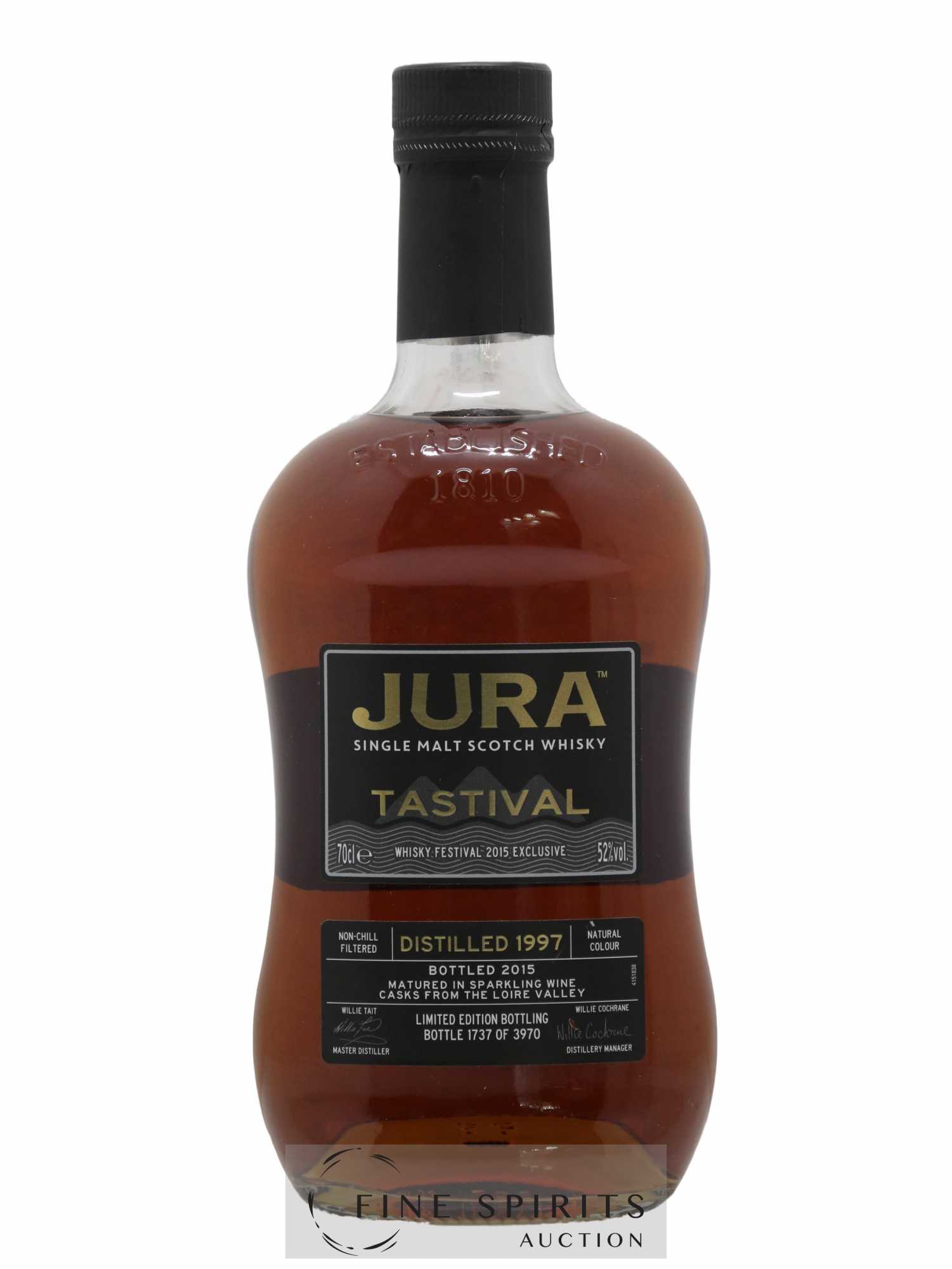Jura 1997 Of. Tastival - Whisky Festival 2015 Exclusive Bouvet Ladubay Wine Casks - One of 3970 - bottled 2015 Limited Edition - Posten von 1 Flasche - 0