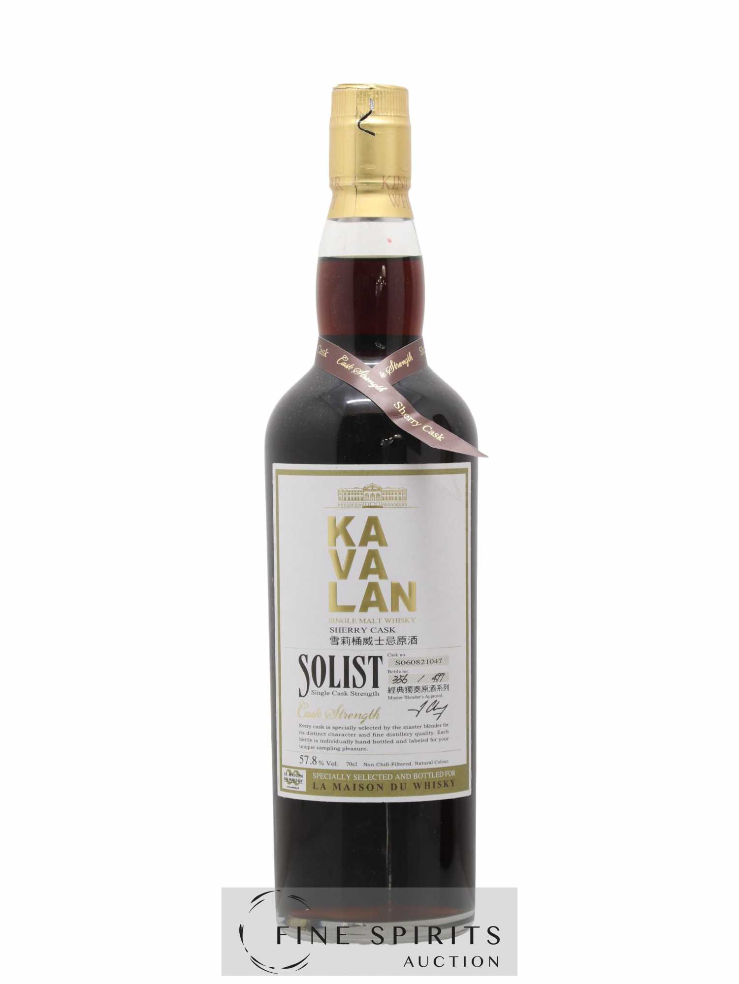 Kavalan Of. Solist Sherry Cask n°S060821047 - One of 497 bottles - bottled 2013 LMDW Cask Strength - Lot de 1 bouteille - 1