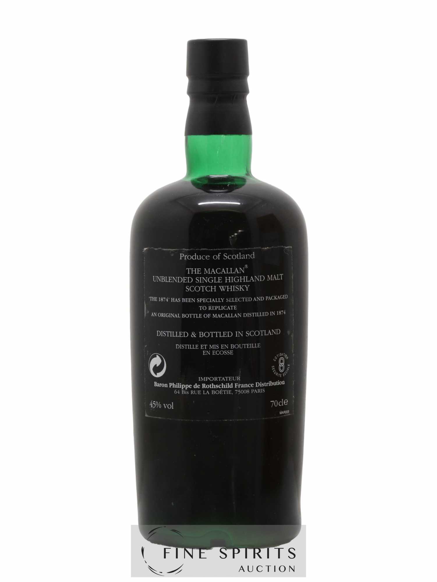 Macallan (The) 1874 Of. Replique 1874 - Lot de 1 bouteille - 2