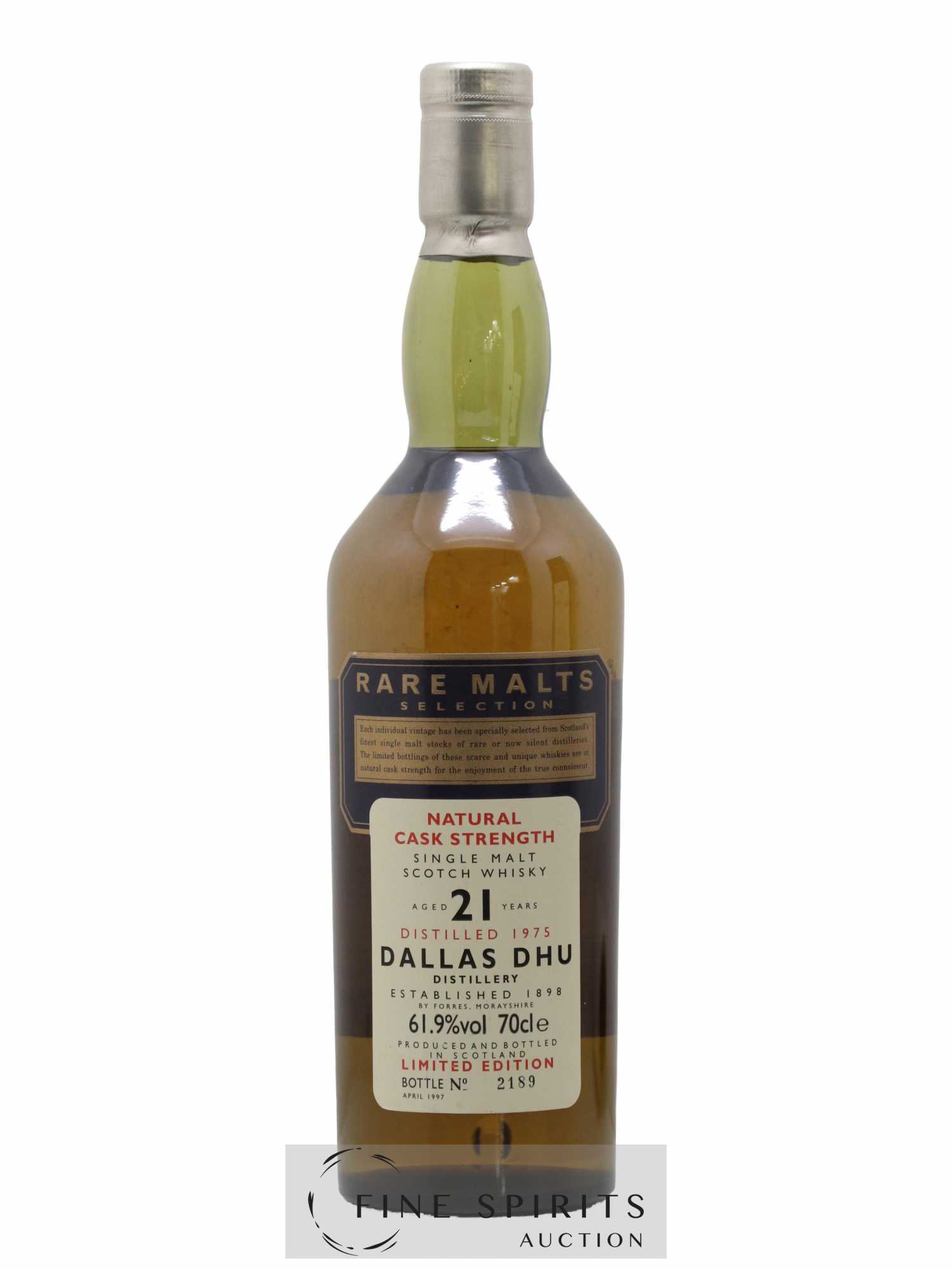 Dallas Dhu 21 years 1975 Of. Rare Malts Selection Natural Cask Strengh - bottled 1997 Limited Edition - Lot de 1 bouteille - 1