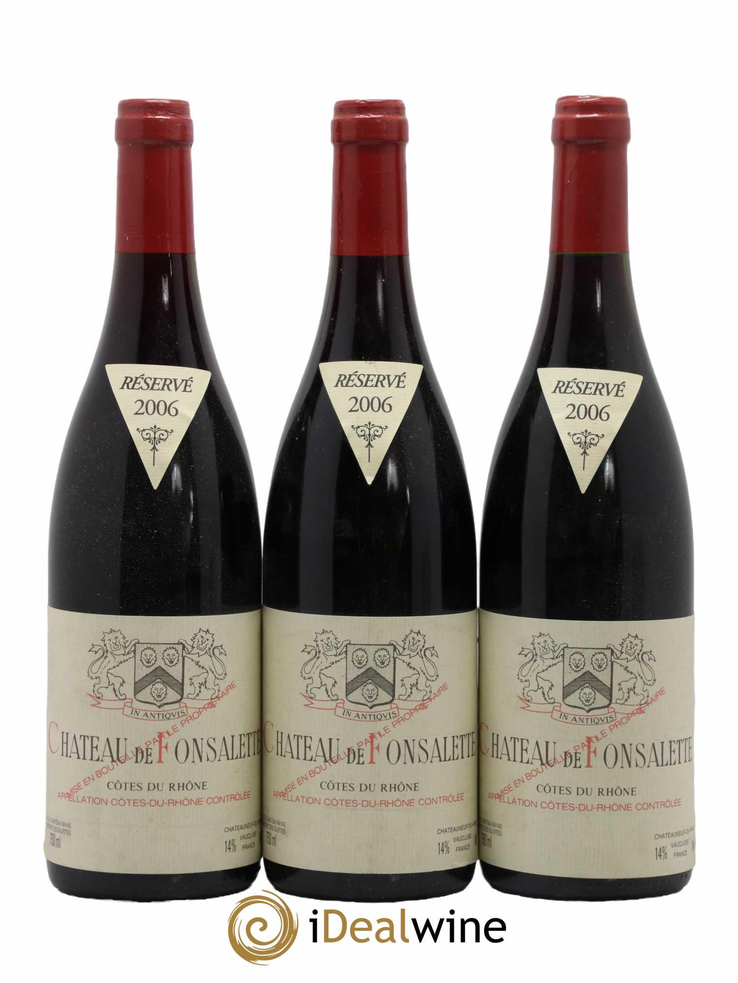 Côtes-du-Rhône Château de Fonsalette Emmanuel Reynaud 2006 - Lot de 3 bouteilles - 0