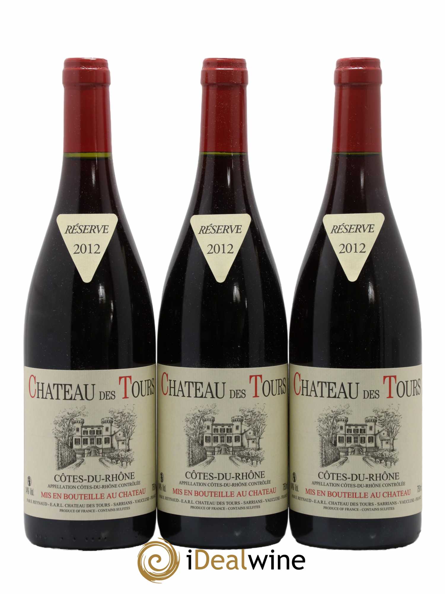 Côtes-du-Rhône Château des Tours Emmanuel Reynaud 2012 - Lot de 3 bouteilles - 0
