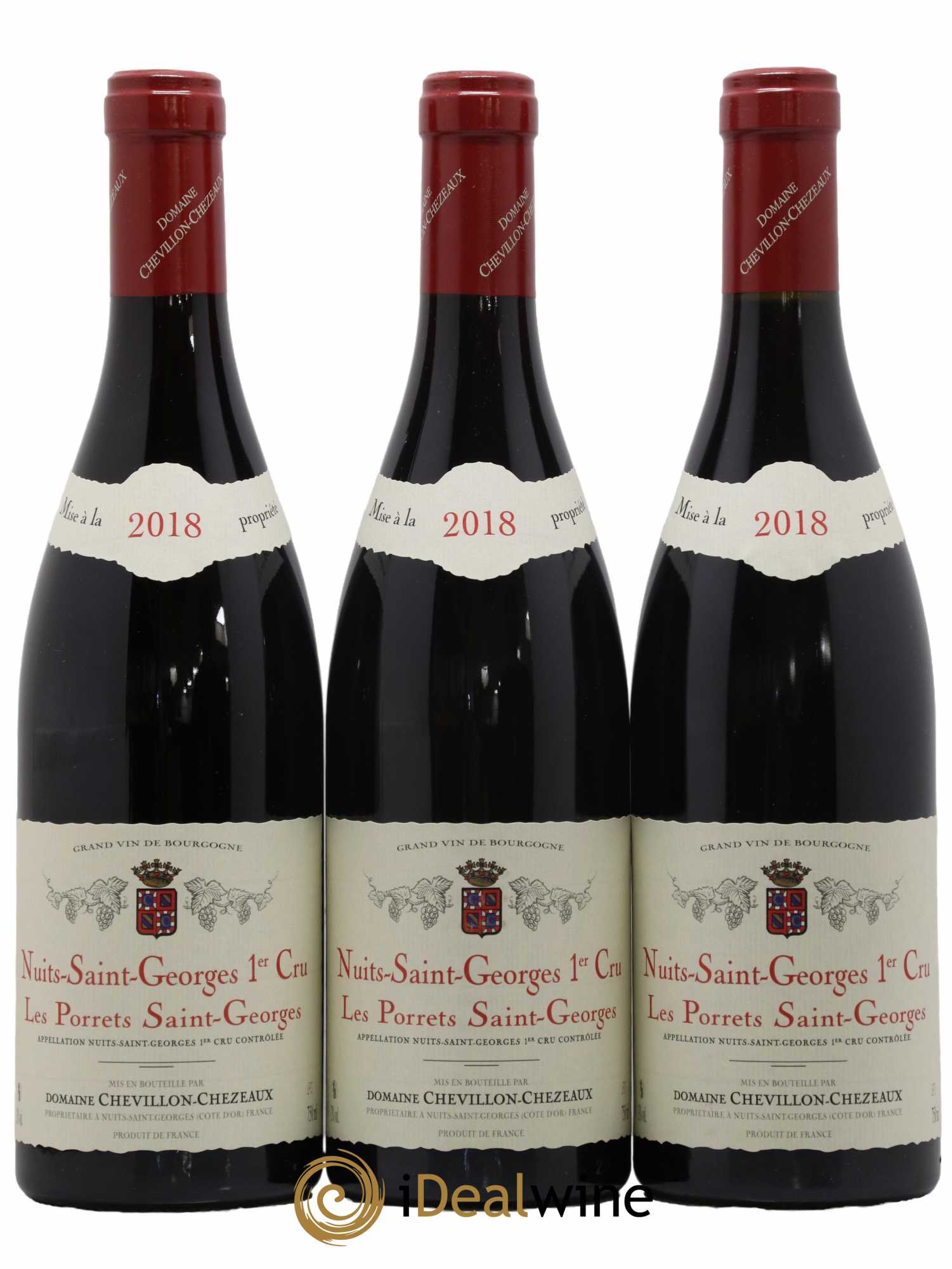 Nuits-Saint-Georges 1er Cru Les Porrets Saint-Georges Chevillon-Chezeaux 2018 - Lot of 3 bottles - 0