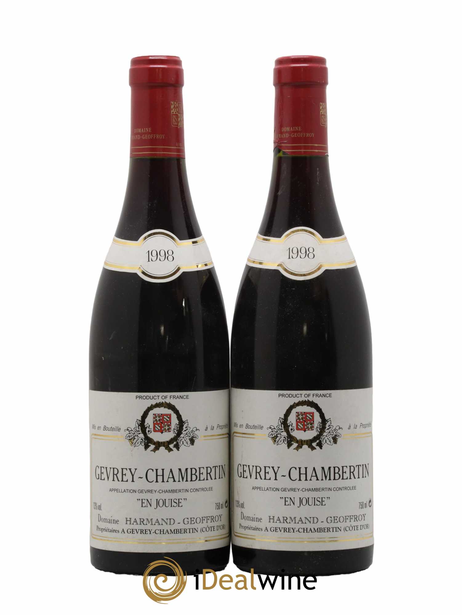 Gevrey-Chambertin En Jouise Harmand Geoffroy 1998 - Lot de 2 bouteilles - 0