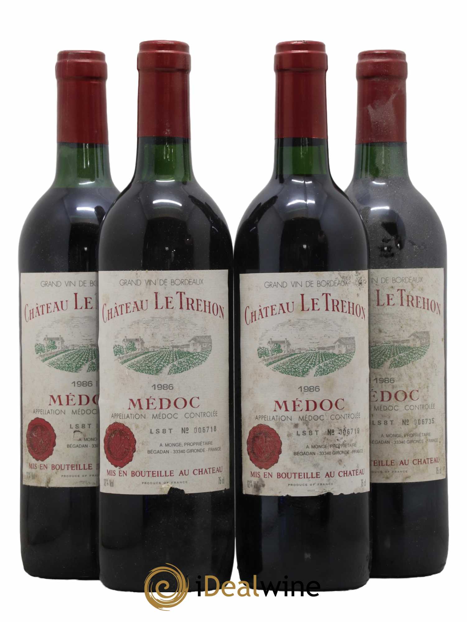 Médoc Château Trehon 1986 - Lot de 4 bouteilles - 0