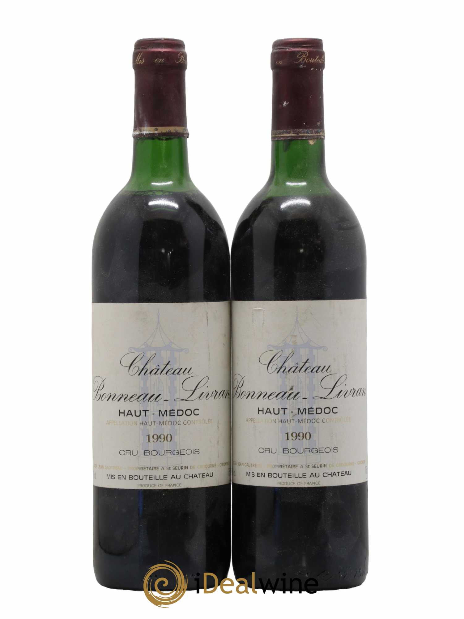 Château Bonneau Livran Cru Bourgeois 1990 - Lot de 2 bouteilles - 0
