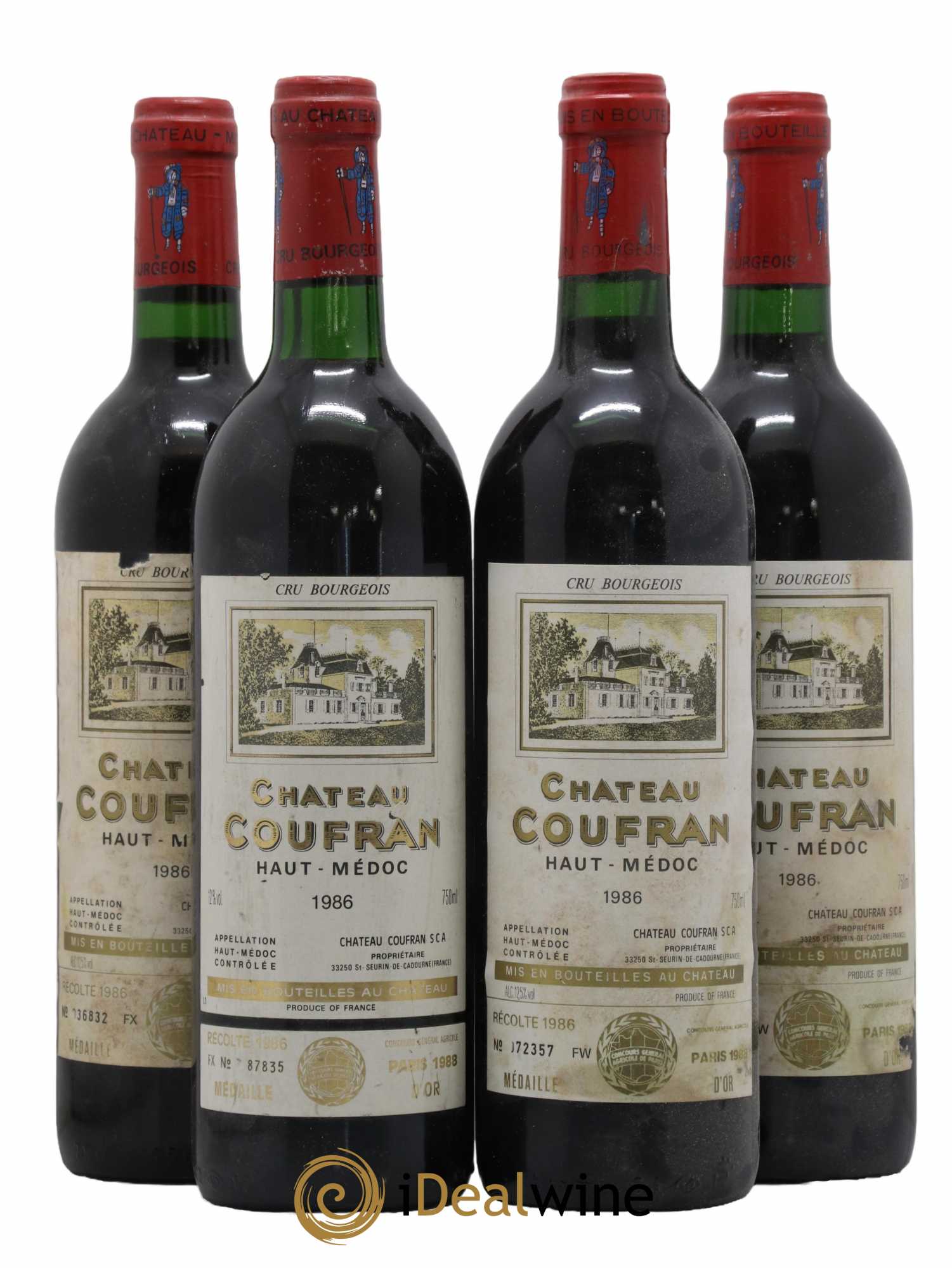 Château Coufran Cru Bourgeois 1986 - Lot de 4 bouteilles - 0