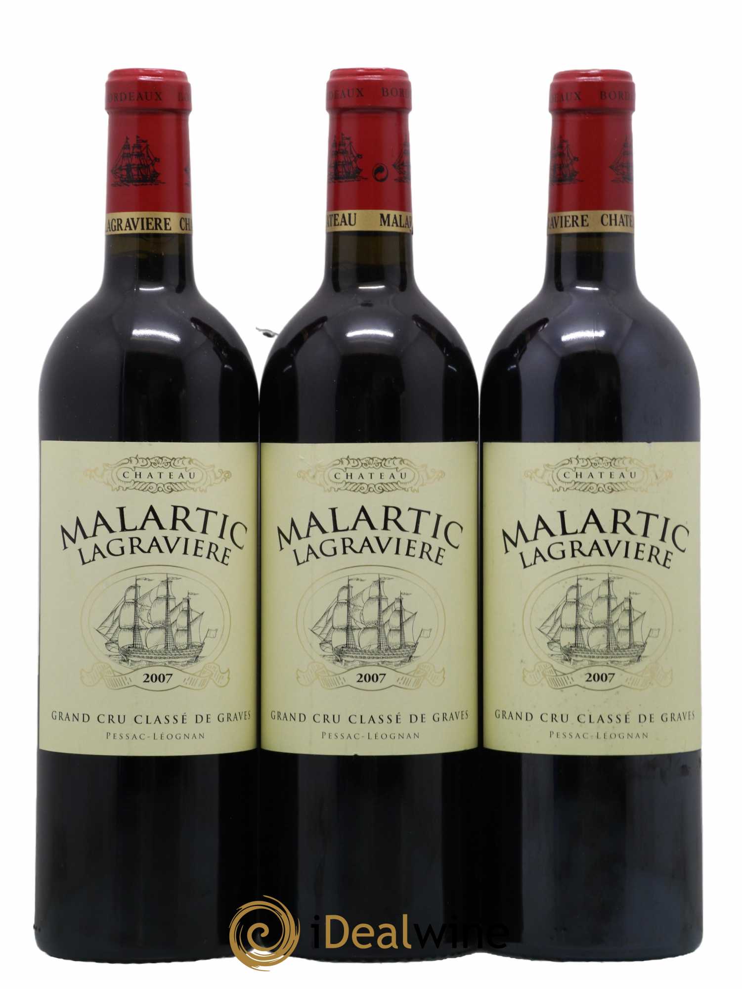 Château Malartic-Lagravière Cru Classé de Graves 2007 - Lot de 3 bouteilles - 0