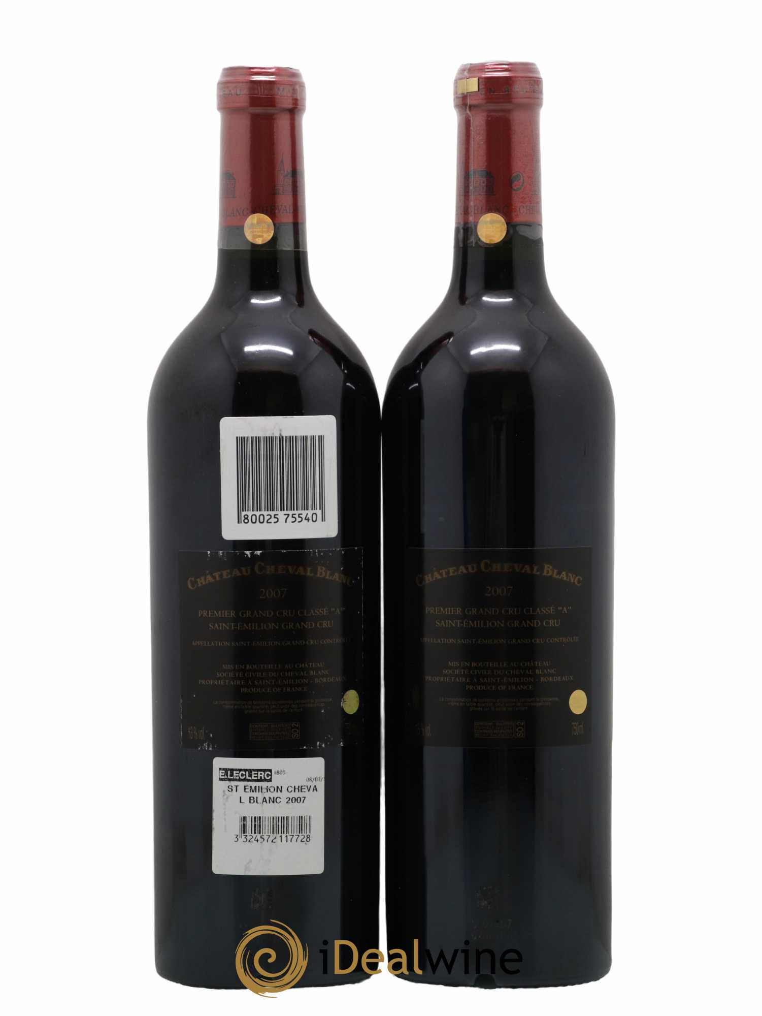 Château Cheval Blanc 1er Grand Cru Classé A 2007 - Lot de 2 bouteilles - 1