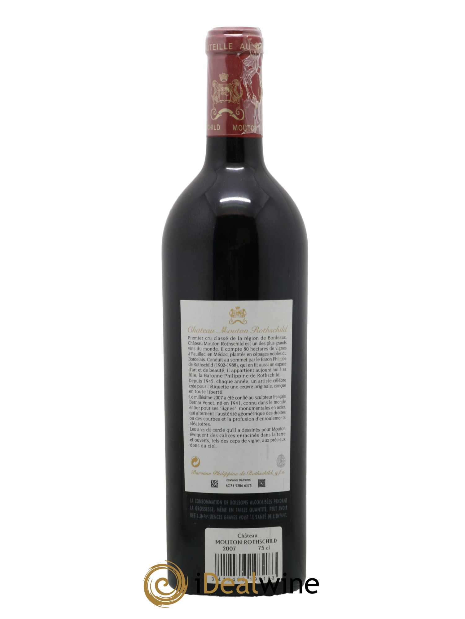 Château Mouton Rothschild 1er Grand Cru Classé 2007 - Lot de 1 bouteille - 1